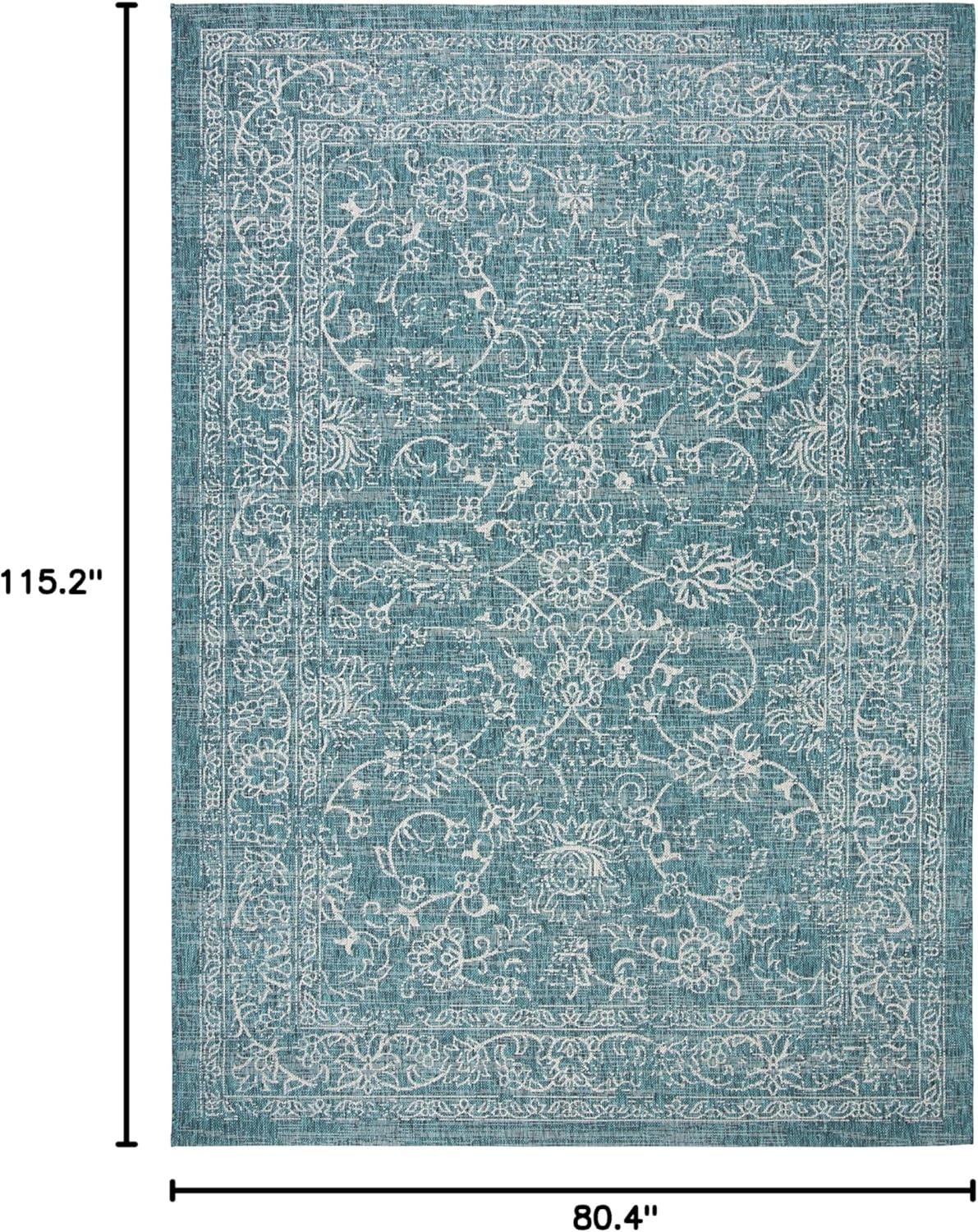 image:imageSAFAVIEH Washable Rug Outdoor Courtyard Collection 9 x 12 Aqua Blue amp Grey NonShedding amp Easy Cleaning Ideal for Patio Backyard Mudroom CY868037121Turquoise