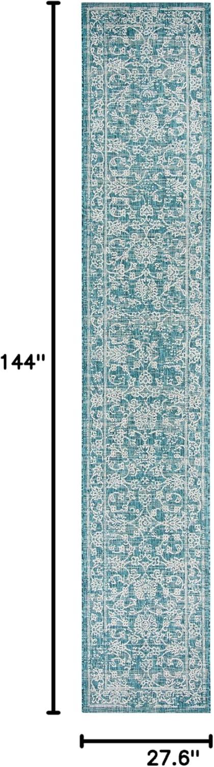 image:imageSAFAVIEH Washable Rug Outdoor Courtyard Collection 9 x 12 Aqua Blue amp Grey NonShedding amp Easy Cleaning Ideal for Patio Backyard Mudroom CY868037121Turquoise