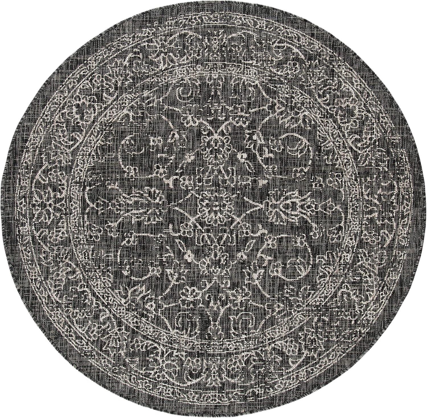 image:imageSAFAVIEH Washable Rug Outdoor Courtyard Collection 9 x 12 Aqua Blue amp Grey NonShedding amp Easy Cleaning Ideal for Patio Backyard Mudroom CY868037121BlackIvory