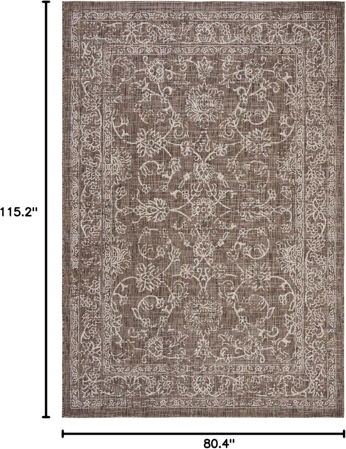 image:imageSAFAVIEH Washable Rug Outdoor Courtyard Collection 9 x 12 Aqua Blue amp Grey NonShedding amp Easy Cleaning Ideal for Patio Backyard Mudroom CY868037121BrownIvory