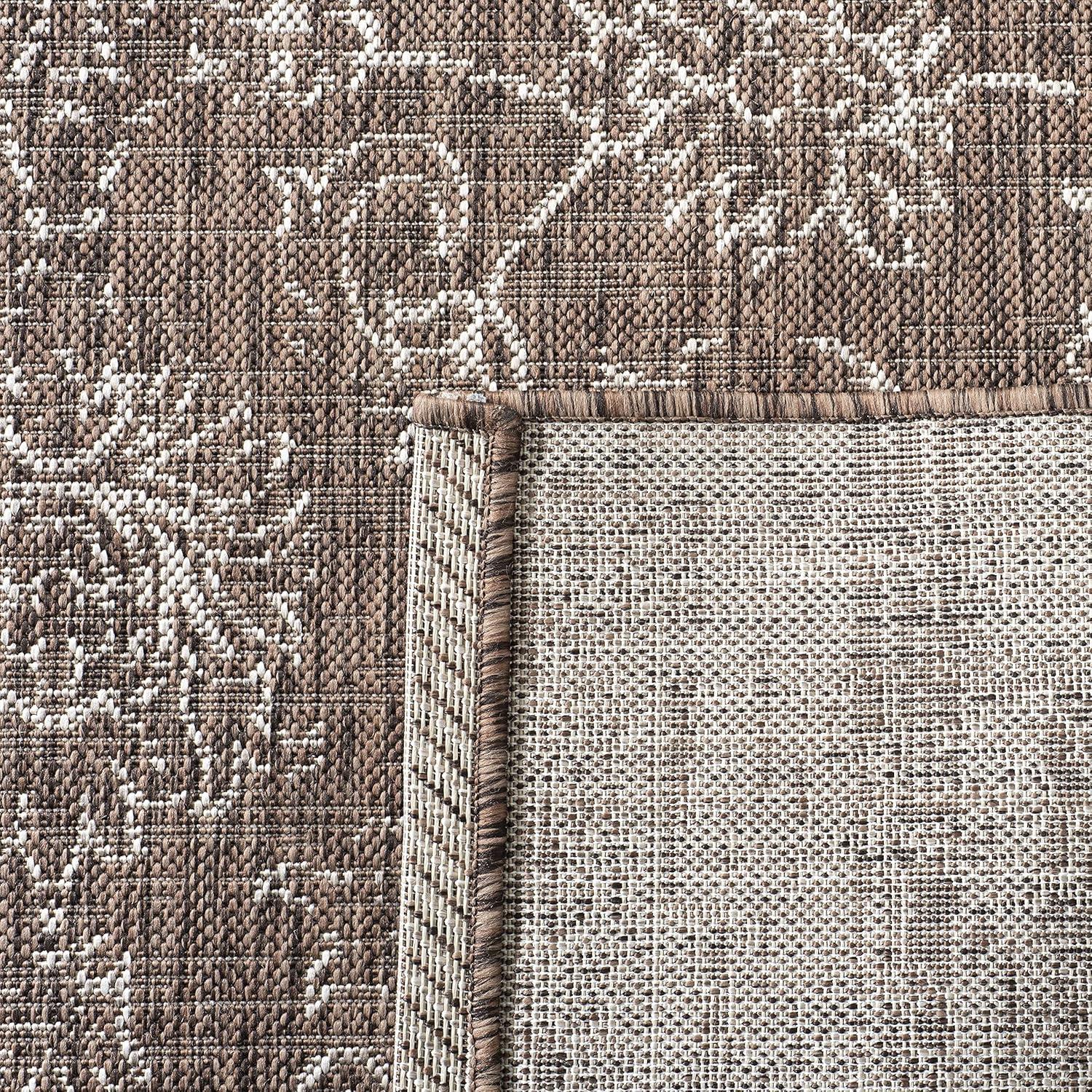 image:imageSAFAVIEH Washable Rug Outdoor Courtyard Collection 9 x 12 Aqua Blue amp Grey NonShedding amp Easy Cleaning Ideal for Patio Backyard Mudroom CY868037121BrownIvory