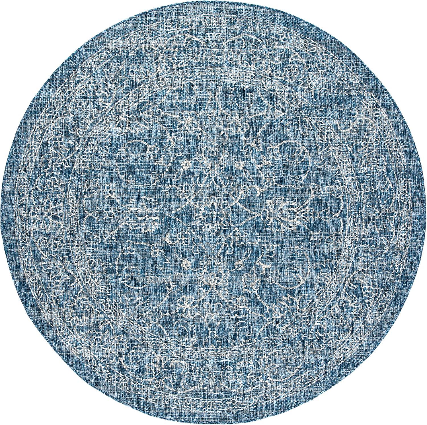 image:imageSAFAVIEH Washable Rug Outdoor Courtyard Collection 9 x 12 Aqua Blue amp Grey NonShedding amp Easy Cleaning Ideal for Patio Backyard Mudroom CY868037121NavyIvory