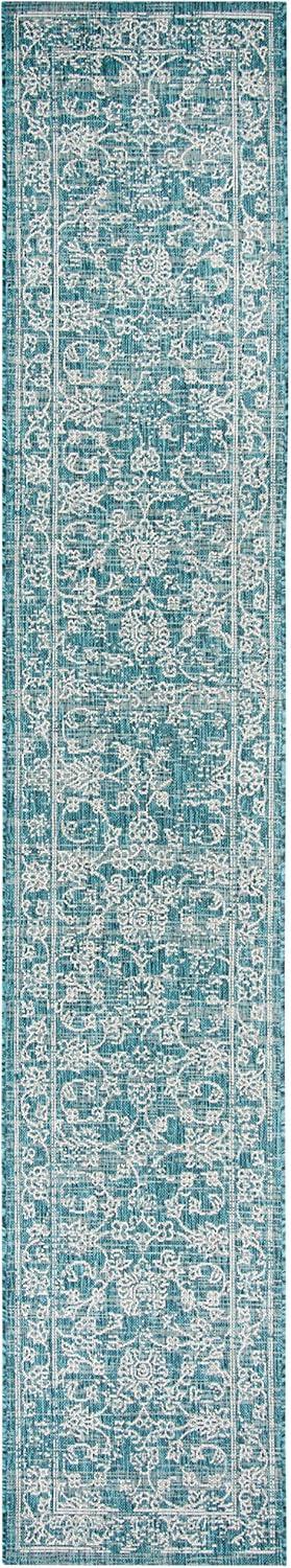 image:imageSAFAVIEH Washable Rug Outdoor Courtyard Collection 9 x 12 Aqua Blue amp Grey NonShedding amp Easy Cleaning Ideal for Patio Backyard Mudroom CY868037121Turquoise