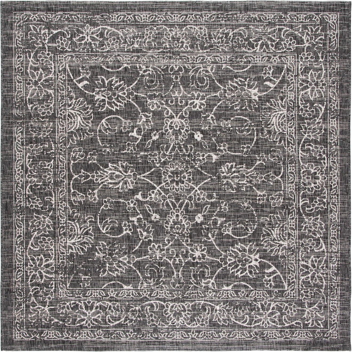 image:imageSAFAVIEH Washable Rug Outdoor Courtyard Collection 9 x 12 Aqua Blue amp Grey NonShedding amp Easy Cleaning Ideal for Patio Backyard Mudroom CY868037121BlackIvory