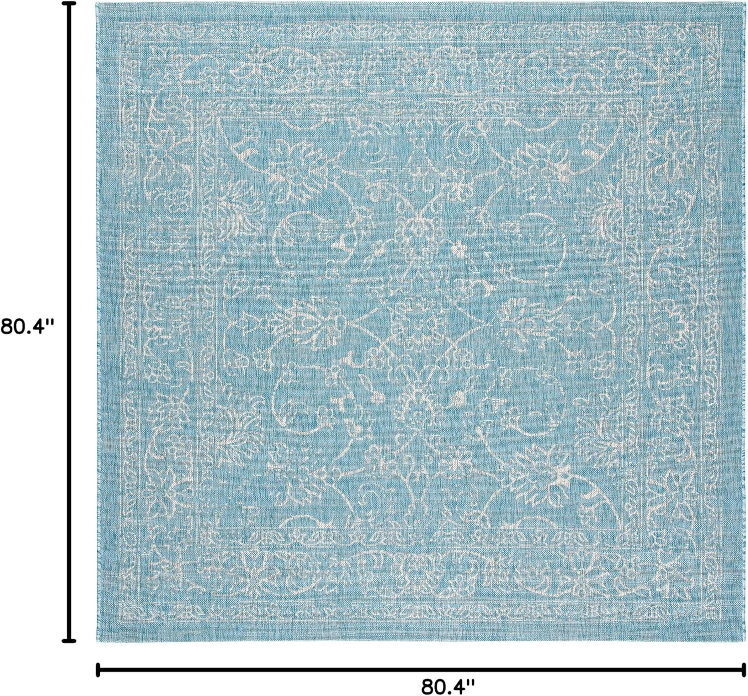image:imageSAFAVIEH Washable Rug Outdoor Courtyard Collection 9 x 12 Aqua Blue amp Grey NonShedding amp Easy Cleaning Ideal for Patio Backyard Mudroom CY868037121AquaGrey