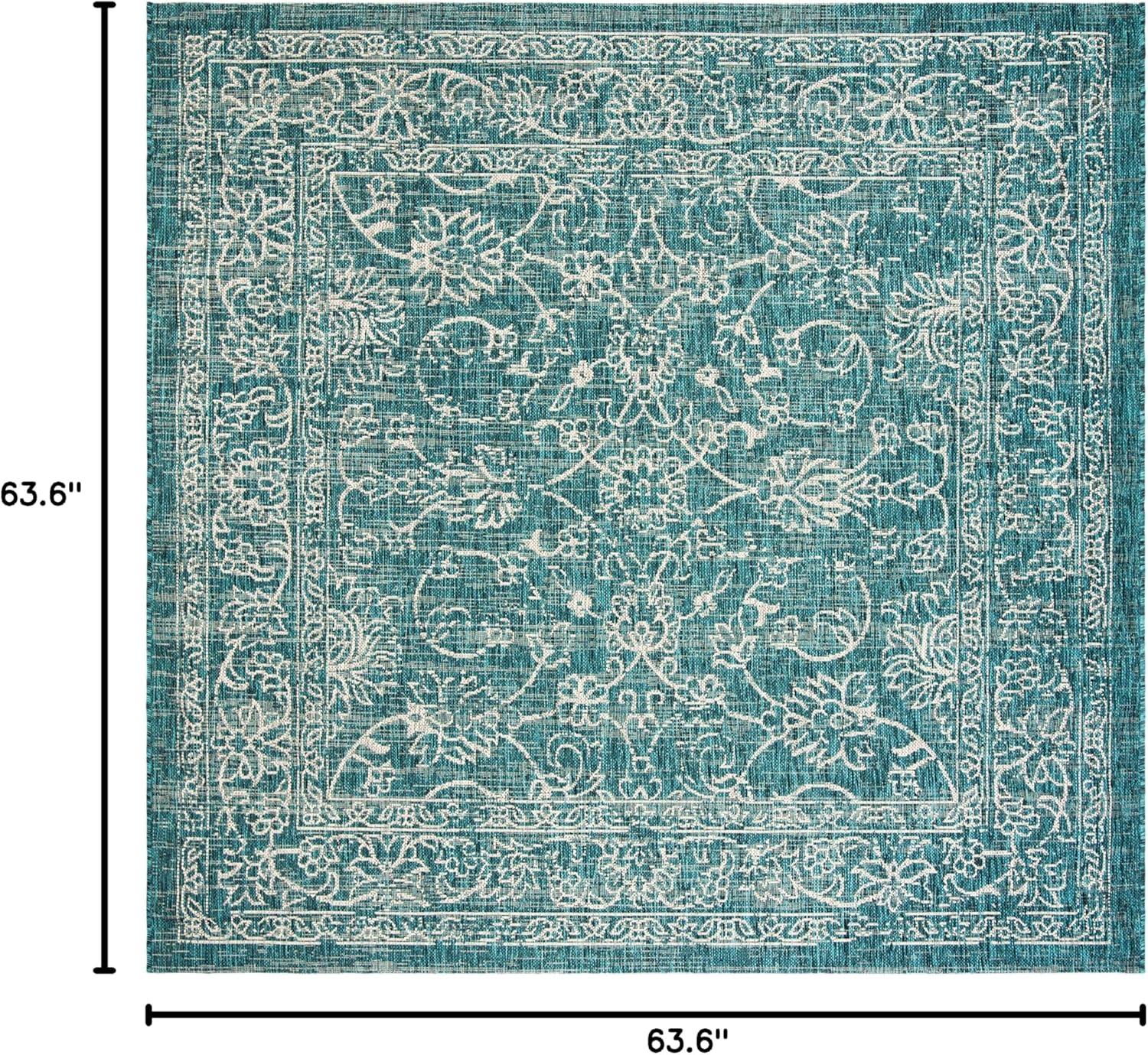image:imageSAFAVIEH Washable Rug Outdoor Courtyard Collection 9 x 12 Aqua Blue amp Grey NonShedding amp Easy Cleaning Ideal for Patio Backyard Mudroom CY868037121Turquoise