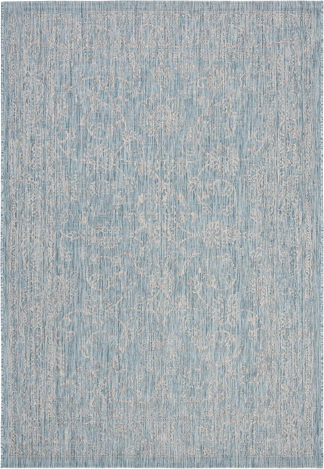image:imageSAFAVIEH Washable Rug Outdoor Courtyard Collection 9 x 12 Aqua Blue amp Grey NonShedding amp Easy Cleaning Ideal for Patio Backyard Mudroom CY868037121AquaGrey