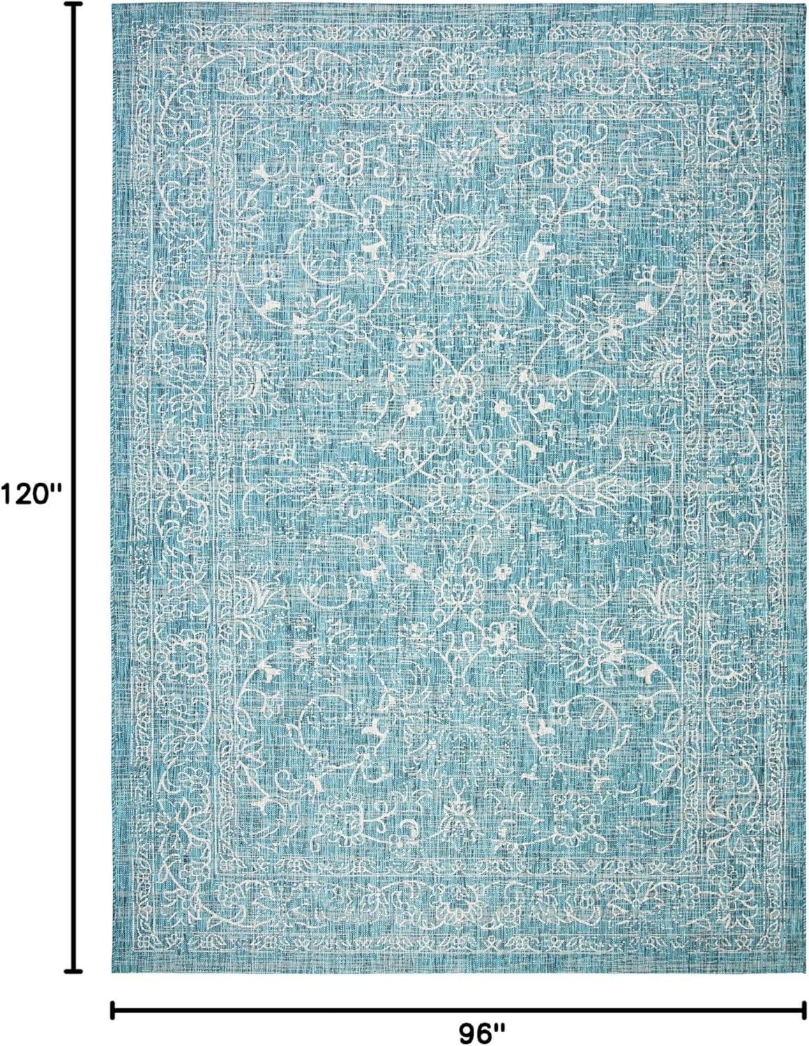 image:imageSAFAVIEH Washable Rug Outdoor Courtyard Collection 9 x 12 Aqua Blue amp Grey NonShedding amp Easy Cleaning Ideal for Patio Backyard Mudroom CY868037121Turquoise
