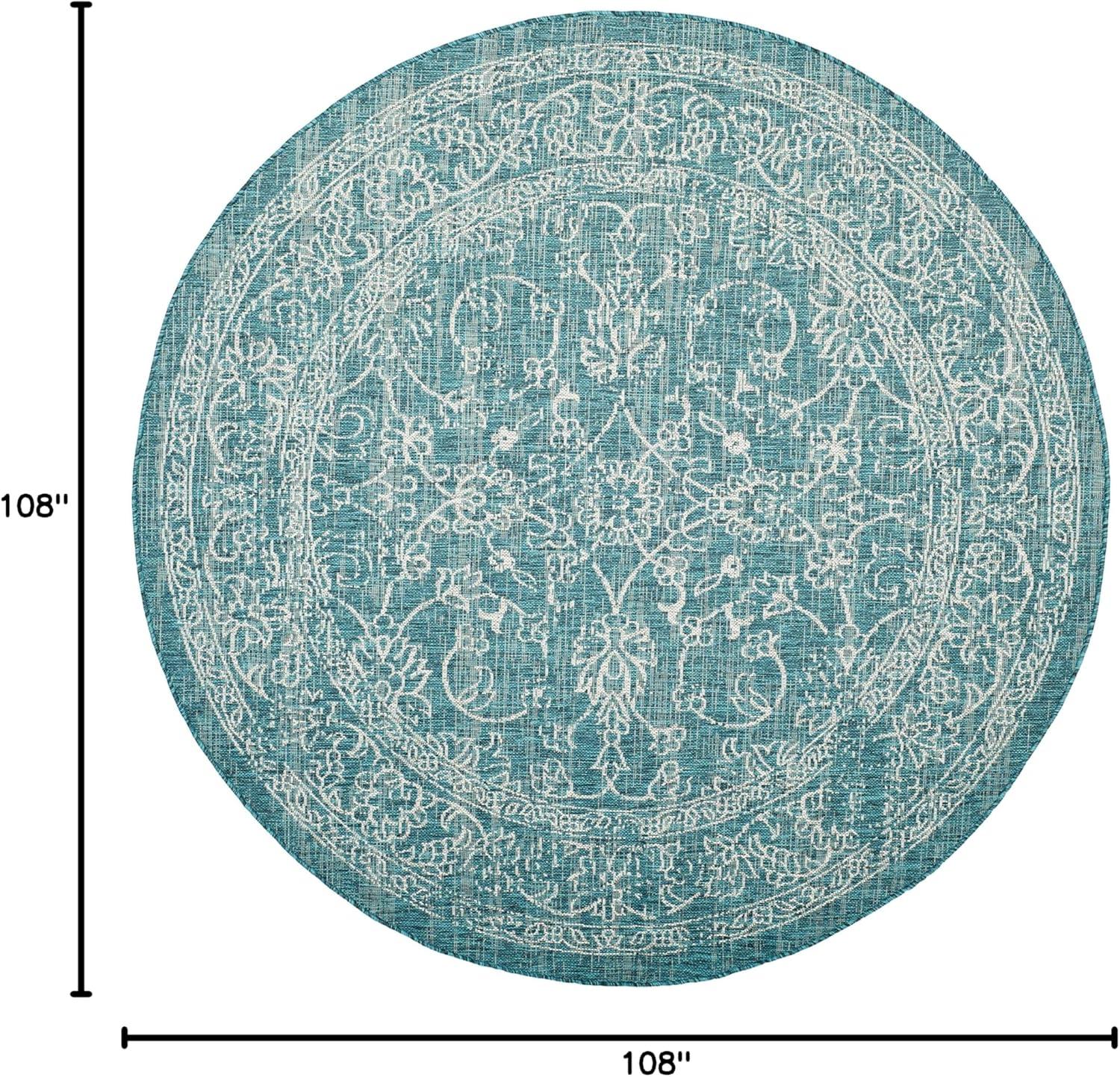 image:imageSAFAVIEH Washable Rug Outdoor Courtyard Collection 9 x 12 Aqua Blue amp Grey NonShedding amp Easy Cleaning Ideal for Patio Backyard Mudroom CY868037121Turquoise