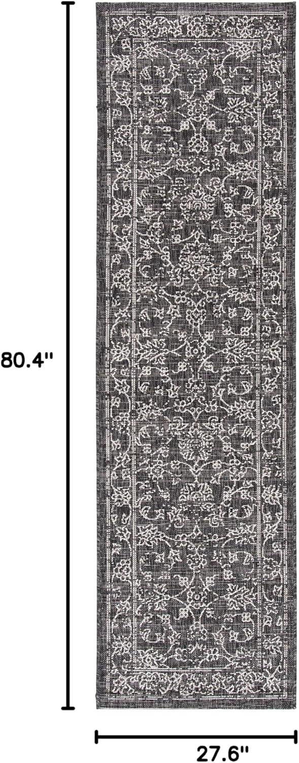 image:imageSAFAVIEH Washable Rug Outdoor Courtyard Collection 9 x 12 Aqua Blue amp Grey NonShedding amp Easy Cleaning Ideal for Patio Backyard Mudroom CY868037121BlackIvory