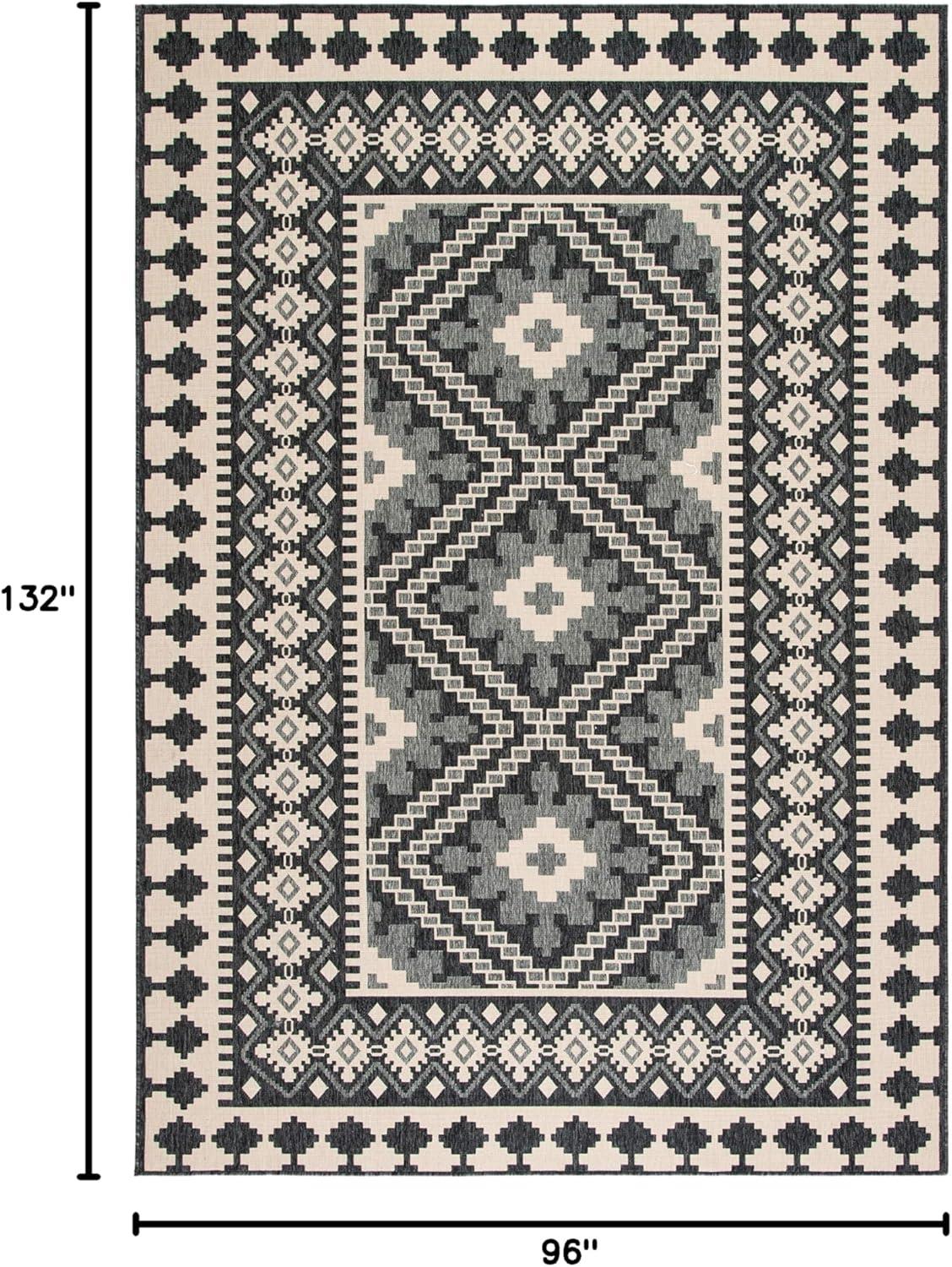 image:imageSAFAVIEH Washable Rug Outdoor Veranda Collection 9 x 12 Ivory amp Charcoal NonShedding amp Easy to Clean Ideal for Patio Backyard Mudroom VER0993435IvoryGrey