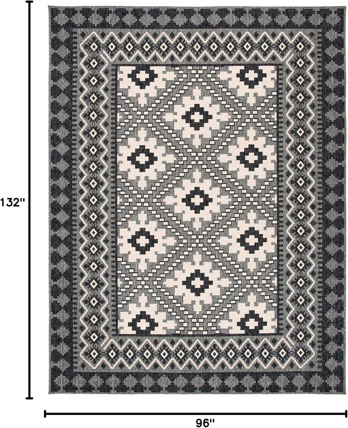 image:imageSAFAVIEH Washable Rug Outdoor Veranda Collection 9 x 12 Ivory amp Charcoal NonShedding amp Easy to Clean Ideal for Patio Backyard Mudroom VER0993435IvoryCharcoal
