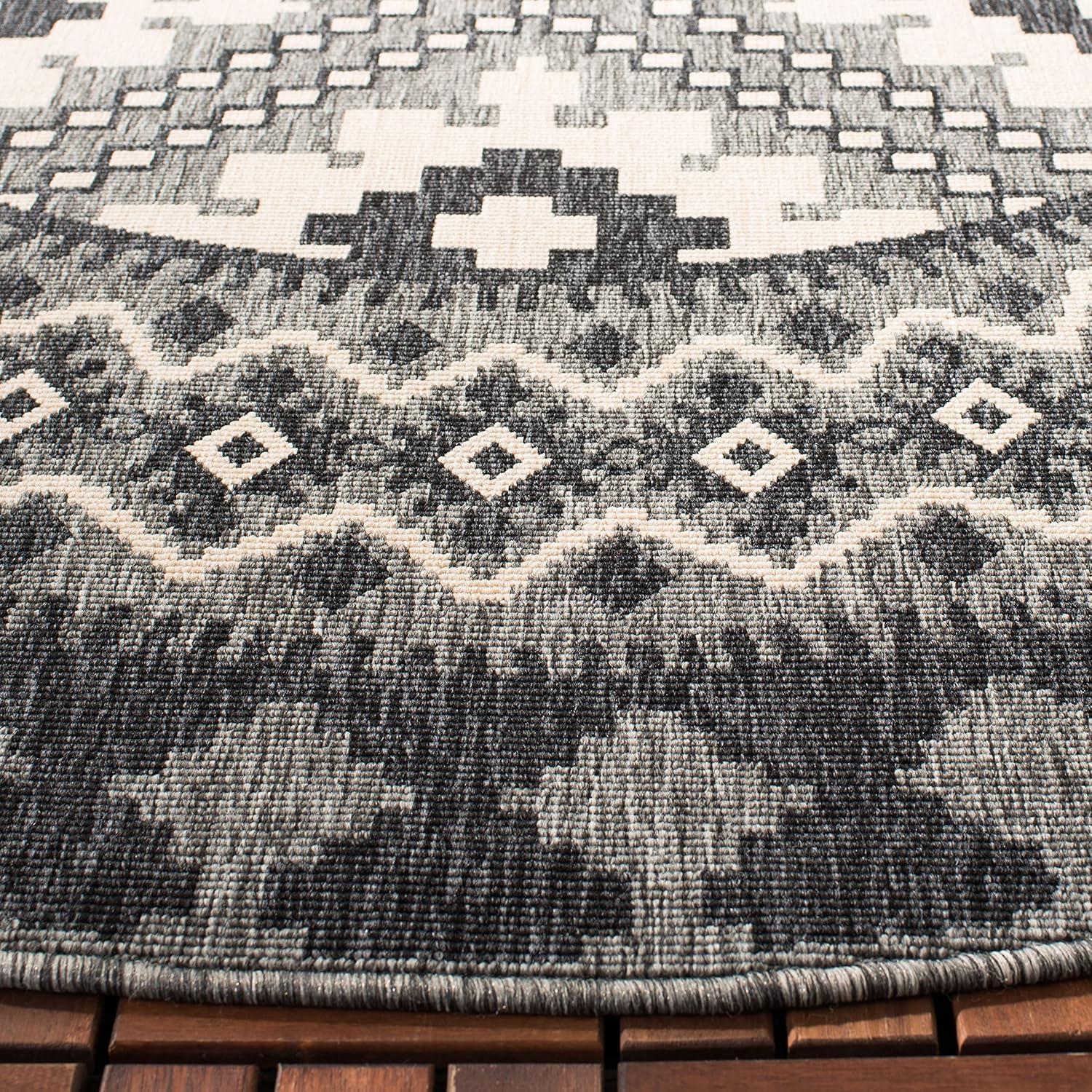 image:imageSAFAVIEH Washable Rug Outdoor Veranda Collection 9 x 12 Ivory amp Charcoal NonShedding amp Easy to Clean Ideal for Patio Backyard Mudroom VER0993435IvoryCharcoal