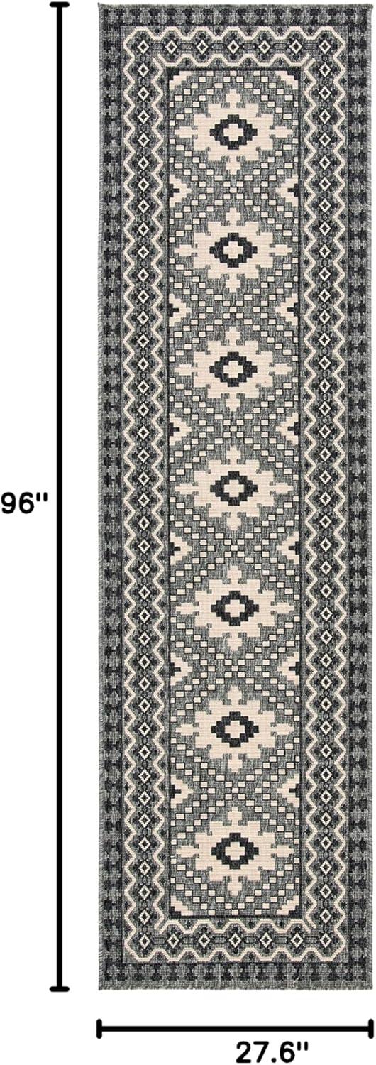 image:imageSAFAVIEH Washable Rug Outdoor Veranda Collection 9 x 12 Ivory amp Charcoal NonShedding amp Easy to Clean Ideal for Patio Backyard Mudroom VER0993435IvoryCharcoal