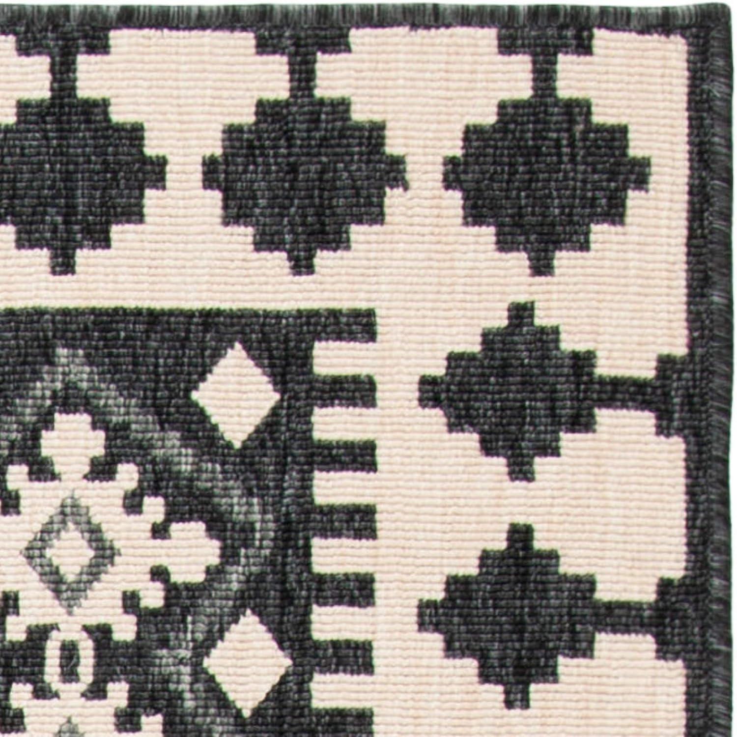 image:imageSAFAVIEH Washable Rug Outdoor Veranda Collection 9 x 12 Ivory amp Charcoal NonShedding amp Easy to Clean Ideal for Patio Backyard Mudroom VER0993435IvoryGrey
