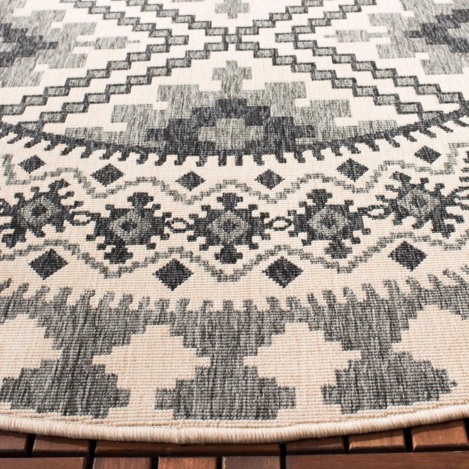 image:imageSAFAVIEH Washable Rug Outdoor Veranda Collection 9 x 12 Ivory amp Charcoal NonShedding amp Easy to Clean Ideal for Patio Backyard Mudroom VER0993435IvorySlate