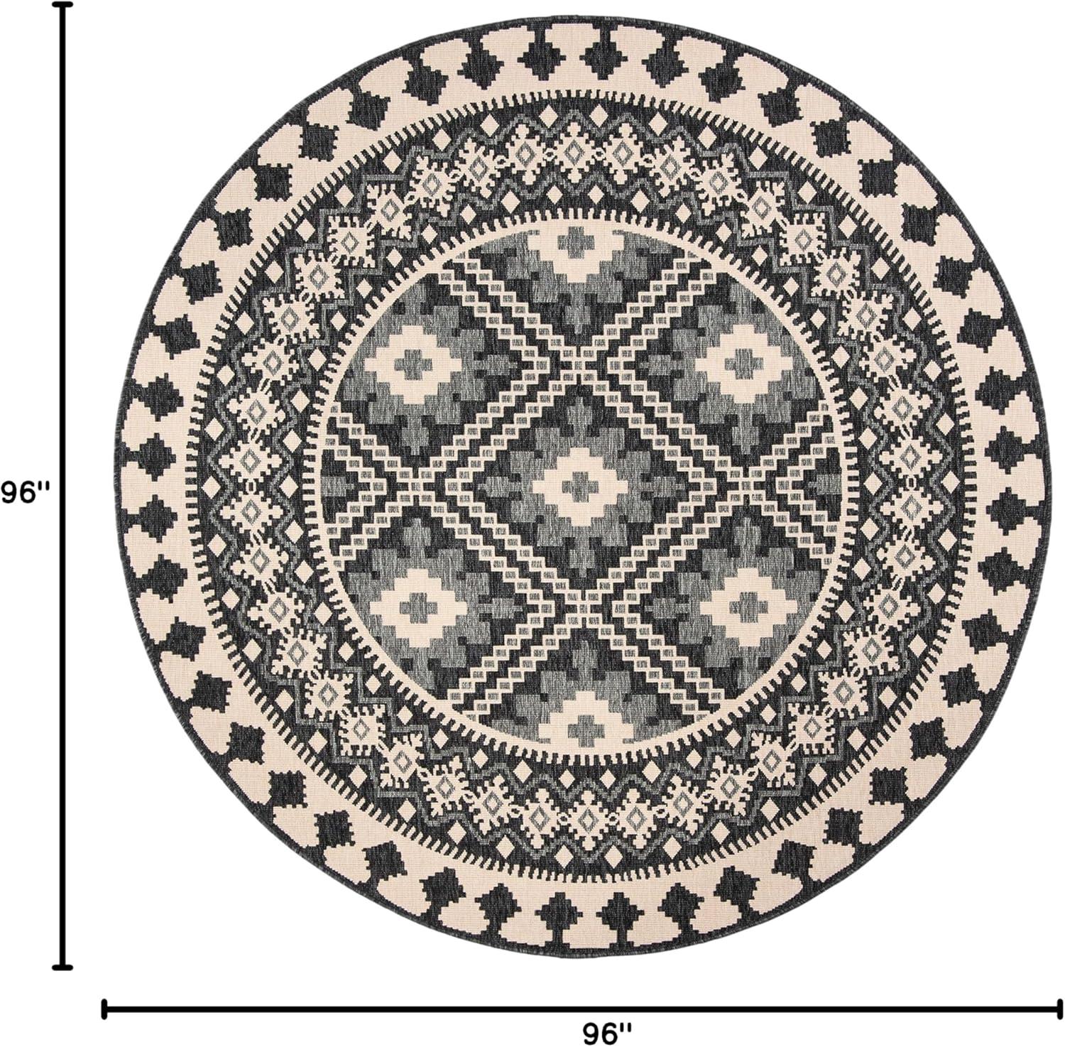 image:imageSAFAVIEH Washable Rug Outdoor Veranda Collection 9 x 12 Ivory amp Charcoal NonShedding amp Easy to Clean Ideal for Patio Backyard Mudroom VER0993435IvoryGrey
