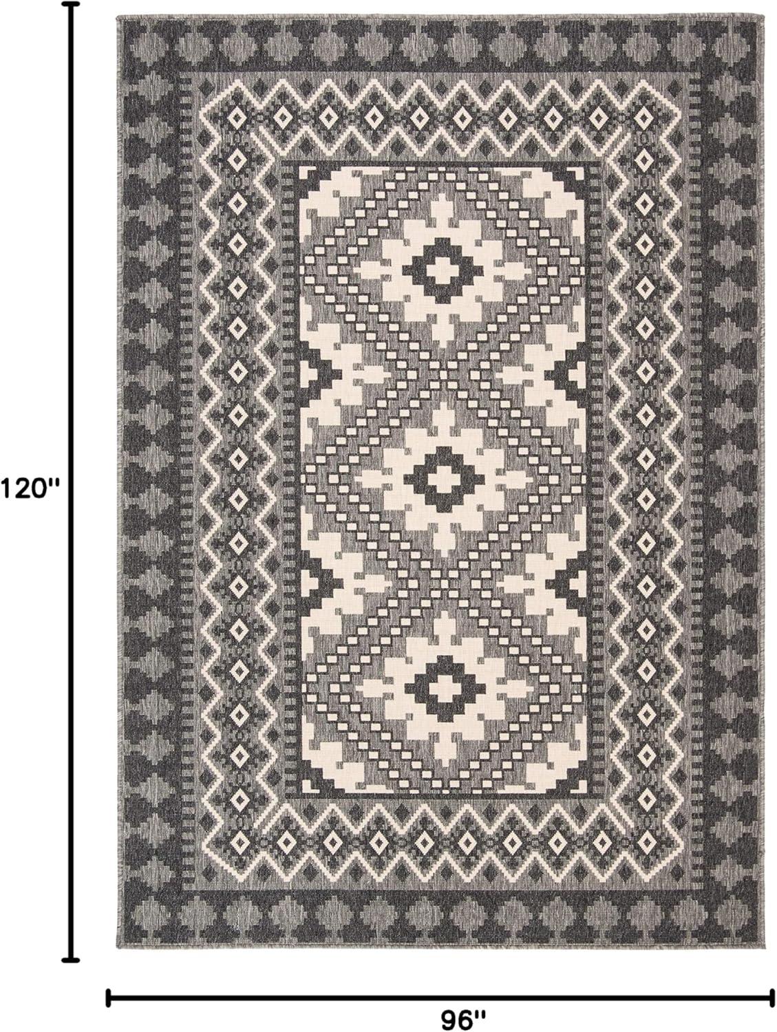 image:imageSAFAVIEH Washable Rug Outdoor Veranda Collection 9 x 12 Ivory amp Charcoal NonShedding amp Easy to Clean Ideal for Patio Backyard Mudroom VER0993435IvoryCharcoal