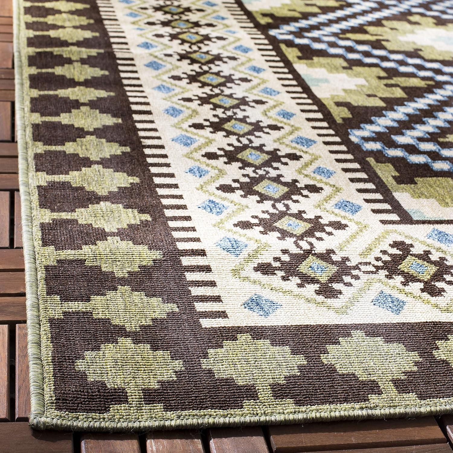 image:imageSAFAVIEH Washable Rug Outdoor Veranda Collection 9 x 12 Ivory amp Charcoal NonShedding amp Easy to Clean Ideal for Patio Backyard Mudroom VER0993435IvoryGrey