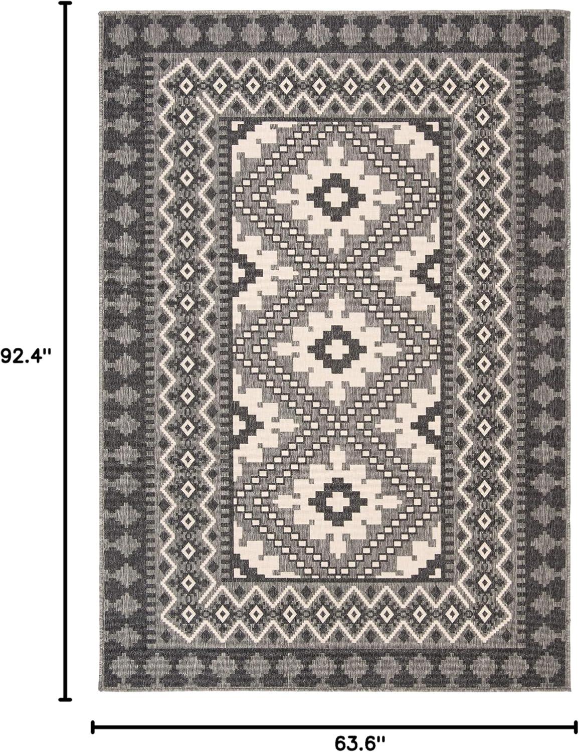 image:imageSAFAVIEH Washable Rug Outdoor Veranda Collection 9 x 12 Ivory amp Charcoal NonShedding amp Easy to Clean Ideal for Patio Backyard Mudroom VER0993435IvoryCharcoal