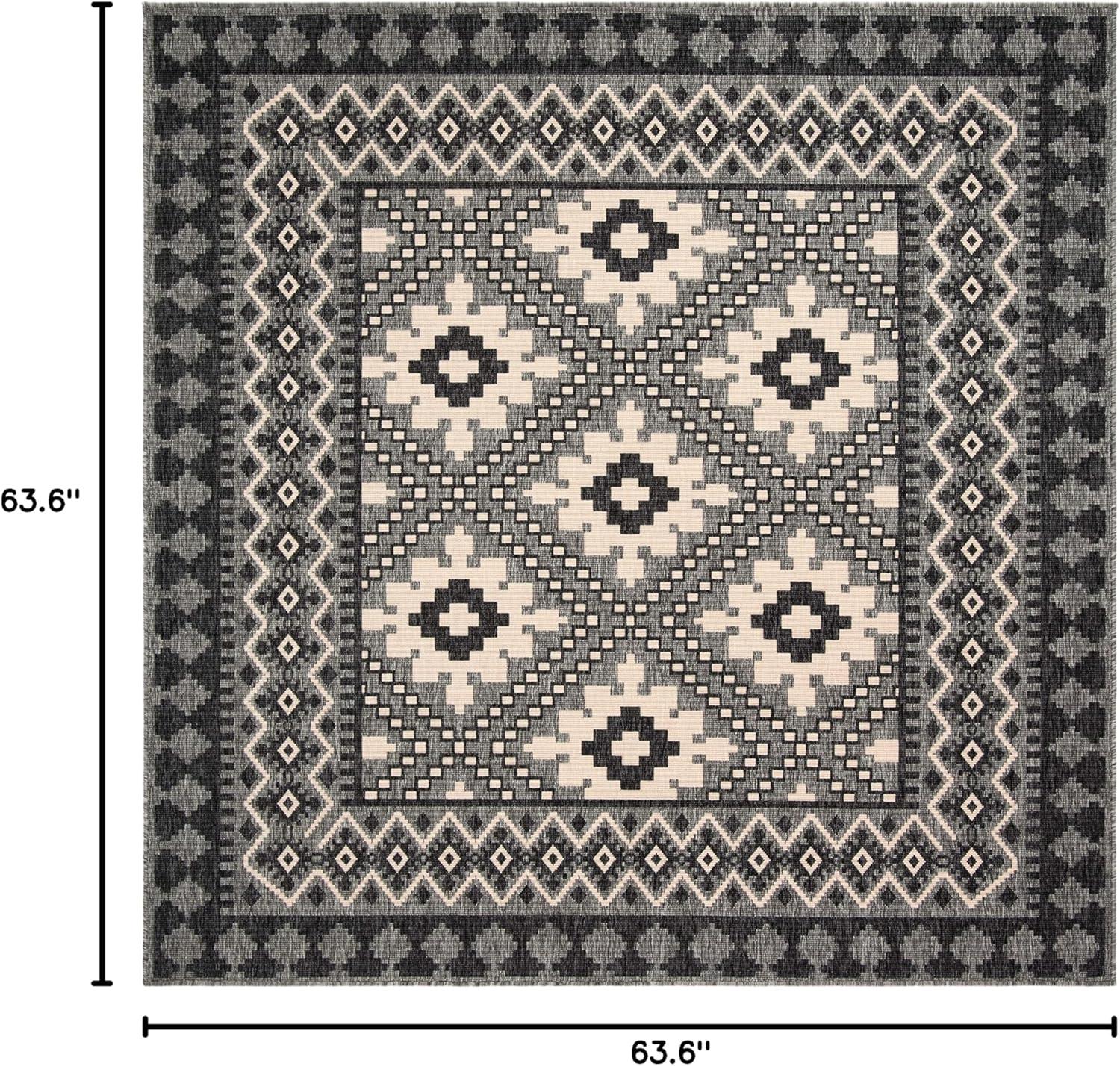 image:imageSAFAVIEH Washable Rug Outdoor Veranda Collection 9 x 12 Ivory amp Charcoal NonShedding amp Easy to Clean Ideal for Patio Backyard Mudroom VER0993435IvoryCharcoal
