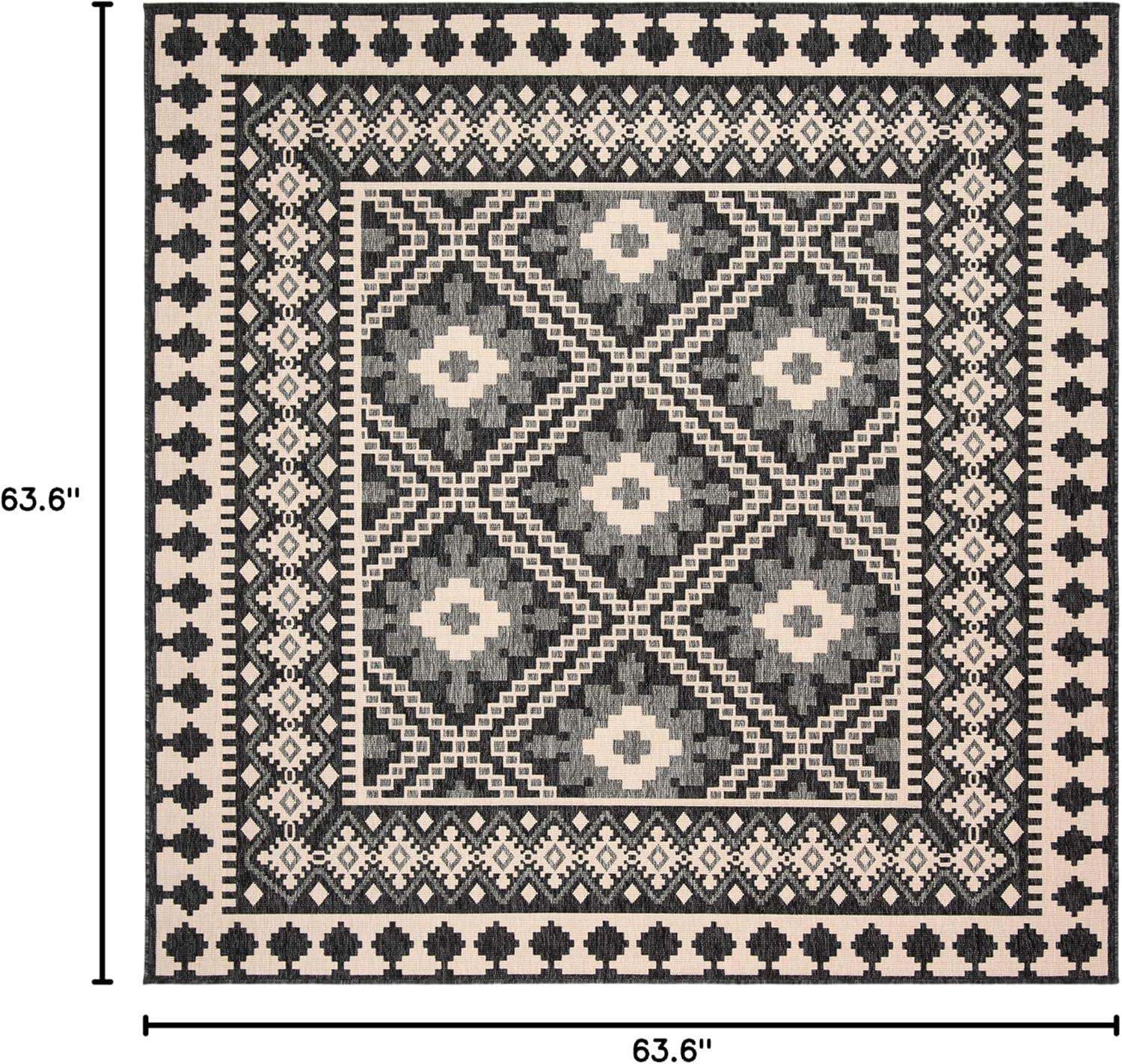 image:imageSAFAVIEH Washable Rug Outdoor Veranda Collection 9 x 12 Ivory amp Charcoal NonShedding amp Easy to Clean Ideal for Patio Backyard Mudroom VER0993435IvoryGrey