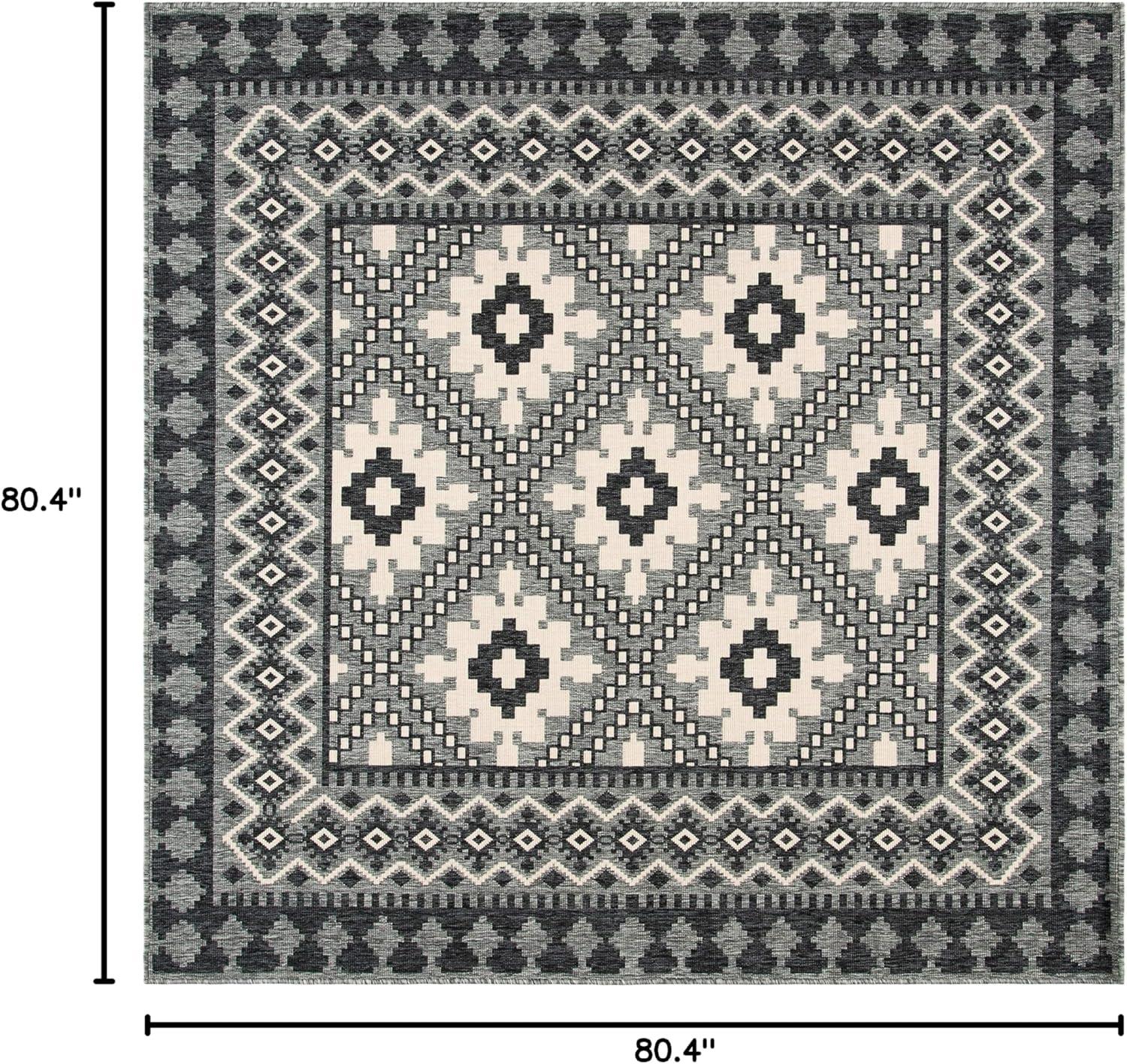 image:imageSAFAVIEH Washable Rug Outdoor Veranda Collection 9 x 12 Ivory amp Charcoal NonShedding amp Easy to Clean Ideal for Patio Backyard Mudroom VER0993435IvoryCharcoal