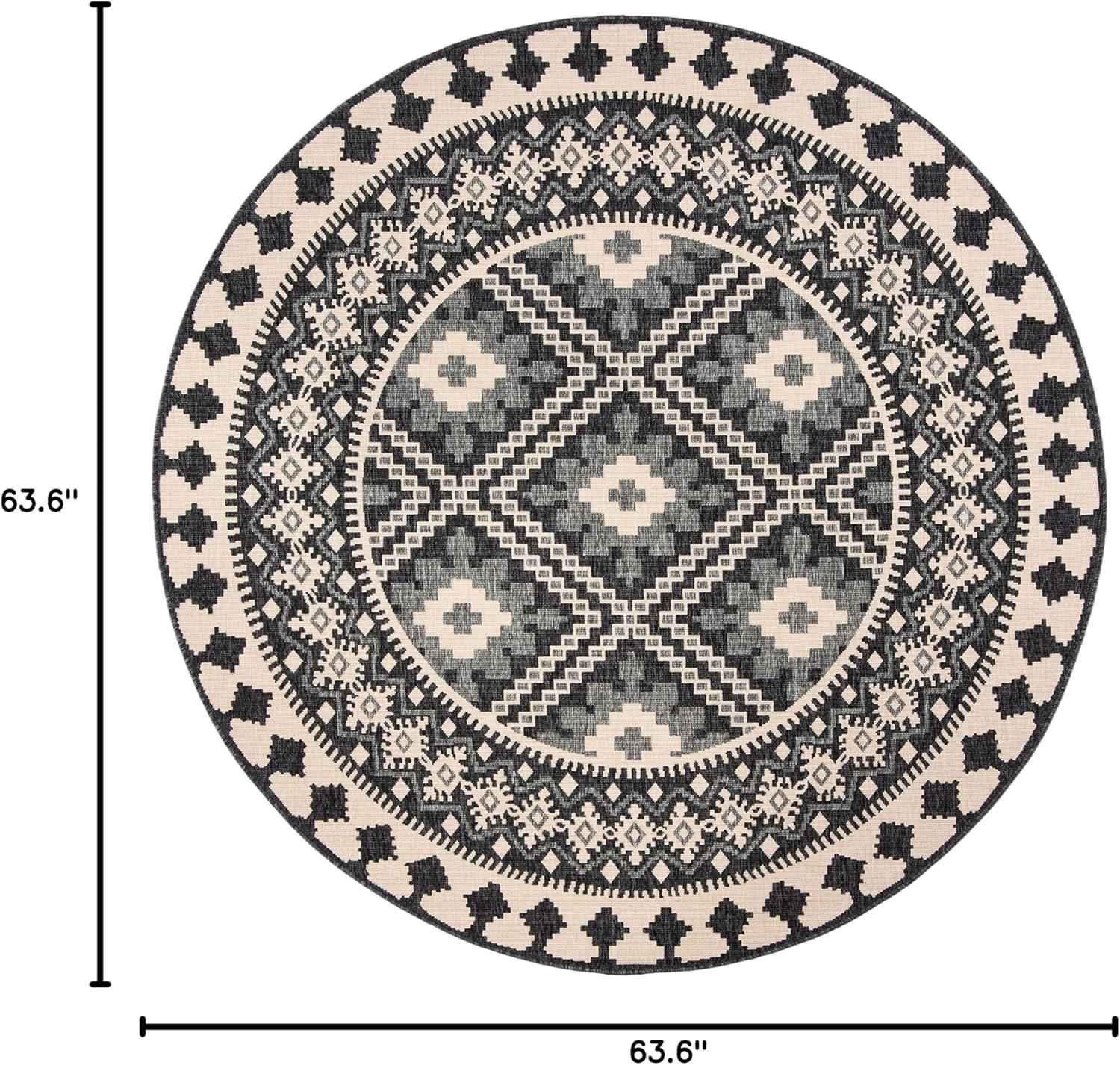 image:imageSAFAVIEH Washable Rug Outdoor Veranda Collection 9 x 12 Ivory amp Charcoal NonShedding amp Easy to Clean Ideal for Patio Backyard Mudroom VER0993435IvoryGrey