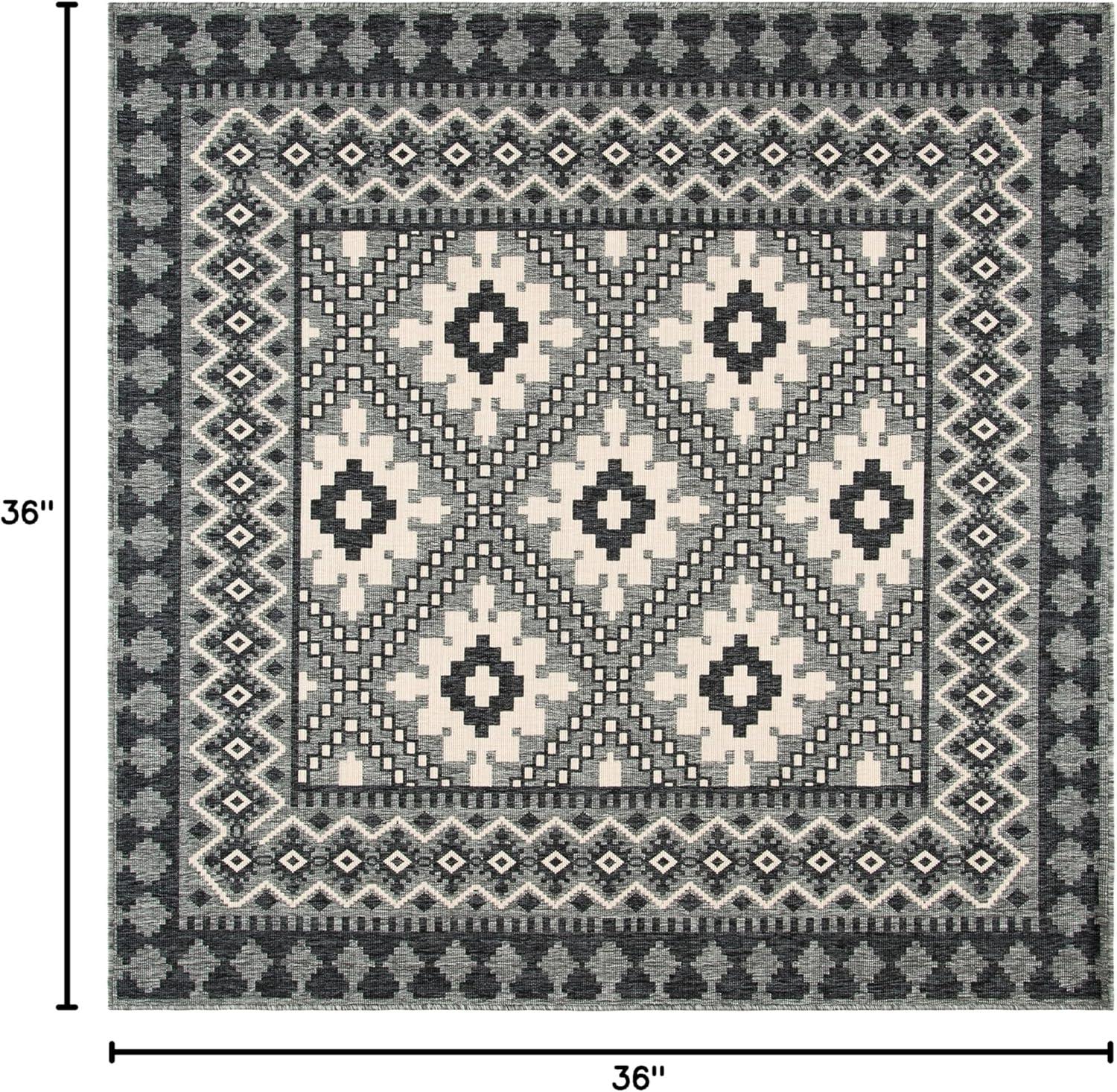 image:imageSAFAVIEH Washable Rug Outdoor Veranda Collection 9 x 12 Ivory amp Charcoal NonShedding amp Easy to Clean Ideal for Patio Backyard Mudroom VER0993435IvoryCharcoal