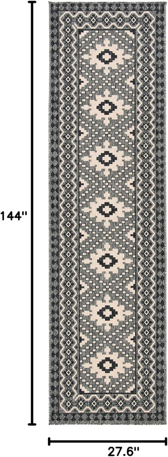 image:imageSAFAVIEH Washable Rug Outdoor Veranda Collection 9 x 12 Ivory amp Charcoal NonShedding amp Easy to Clean Ideal for Patio Backyard Mudroom VER0993435IvoryCharcoal