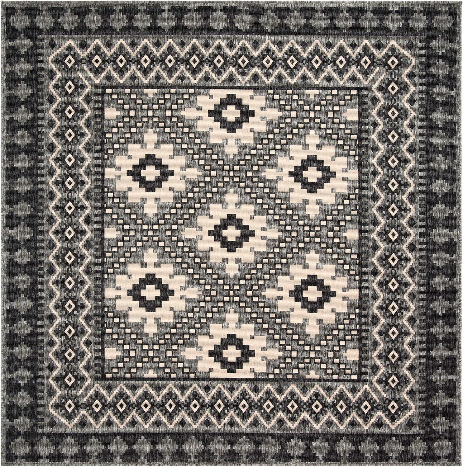 image:imageSAFAVIEH Washable Rug Outdoor Veranda Collection 9 x 12 Ivory amp Charcoal NonShedding amp Easy to Clean Ideal for Patio Backyard Mudroom VER0993435IvoryCharcoal
