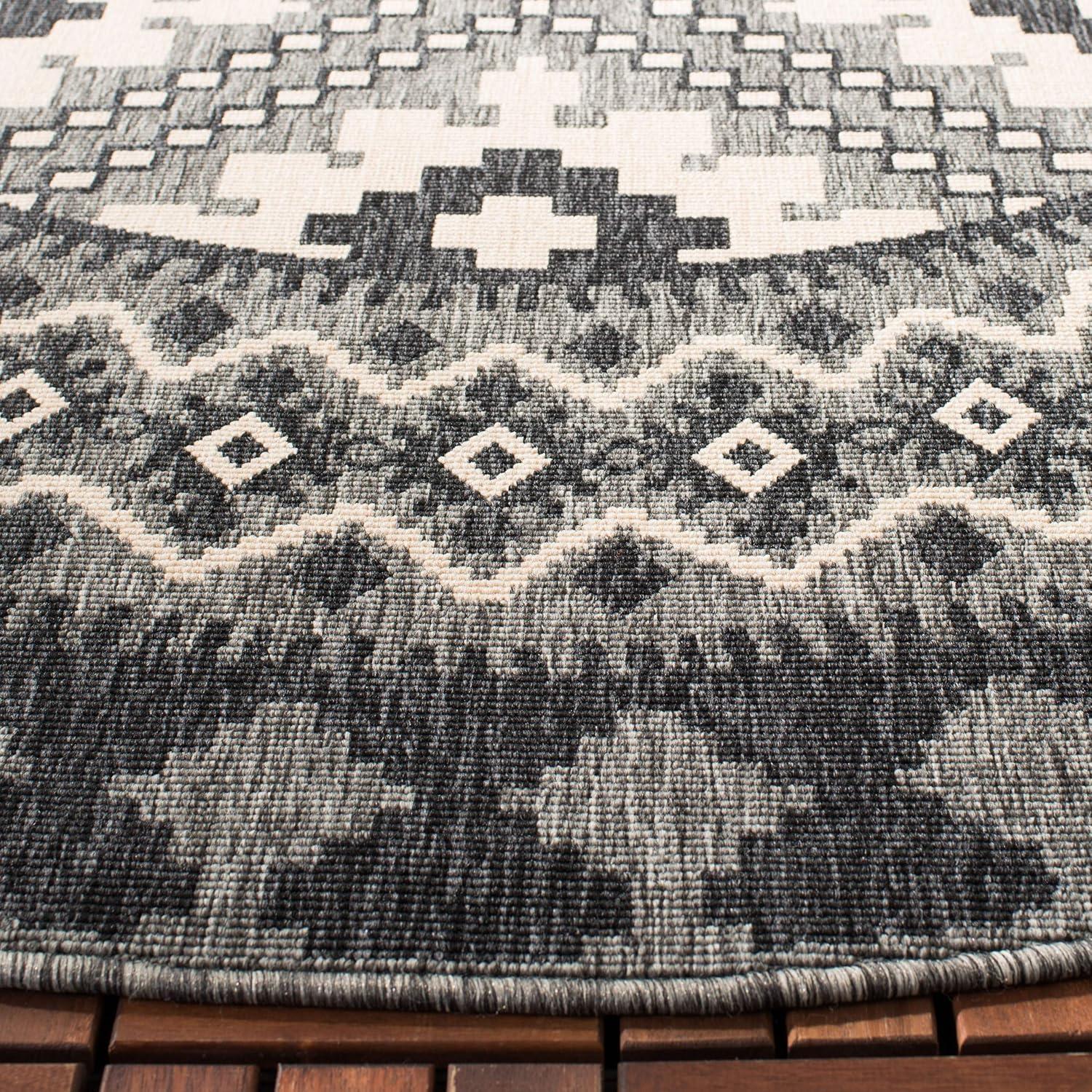 image:imageSAFAVIEH Washable Rug Outdoor Veranda Collection 9 x 12 Ivory amp Charcoal NonShedding amp Easy to Clean Ideal for Patio Backyard Mudroom VER0993435IvoryCharcoal