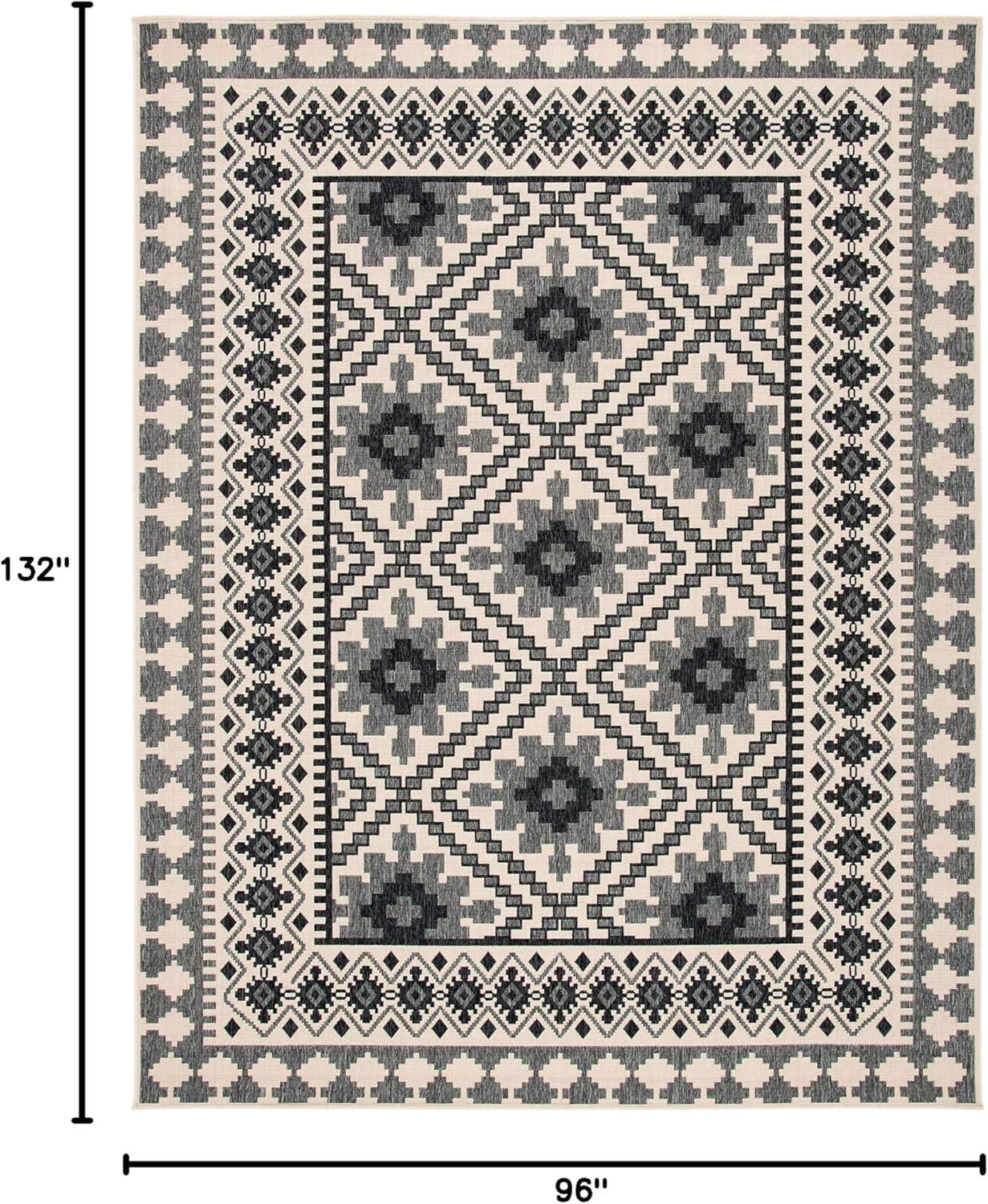 image:imageSAFAVIEH Washable Rug Outdoor Veranda Collection 9 x 12 Ivory amp Charcoal NonShedding amp Easy to Clean Ideal for Patio Backyard Mudroom VER0993435IvorySlate