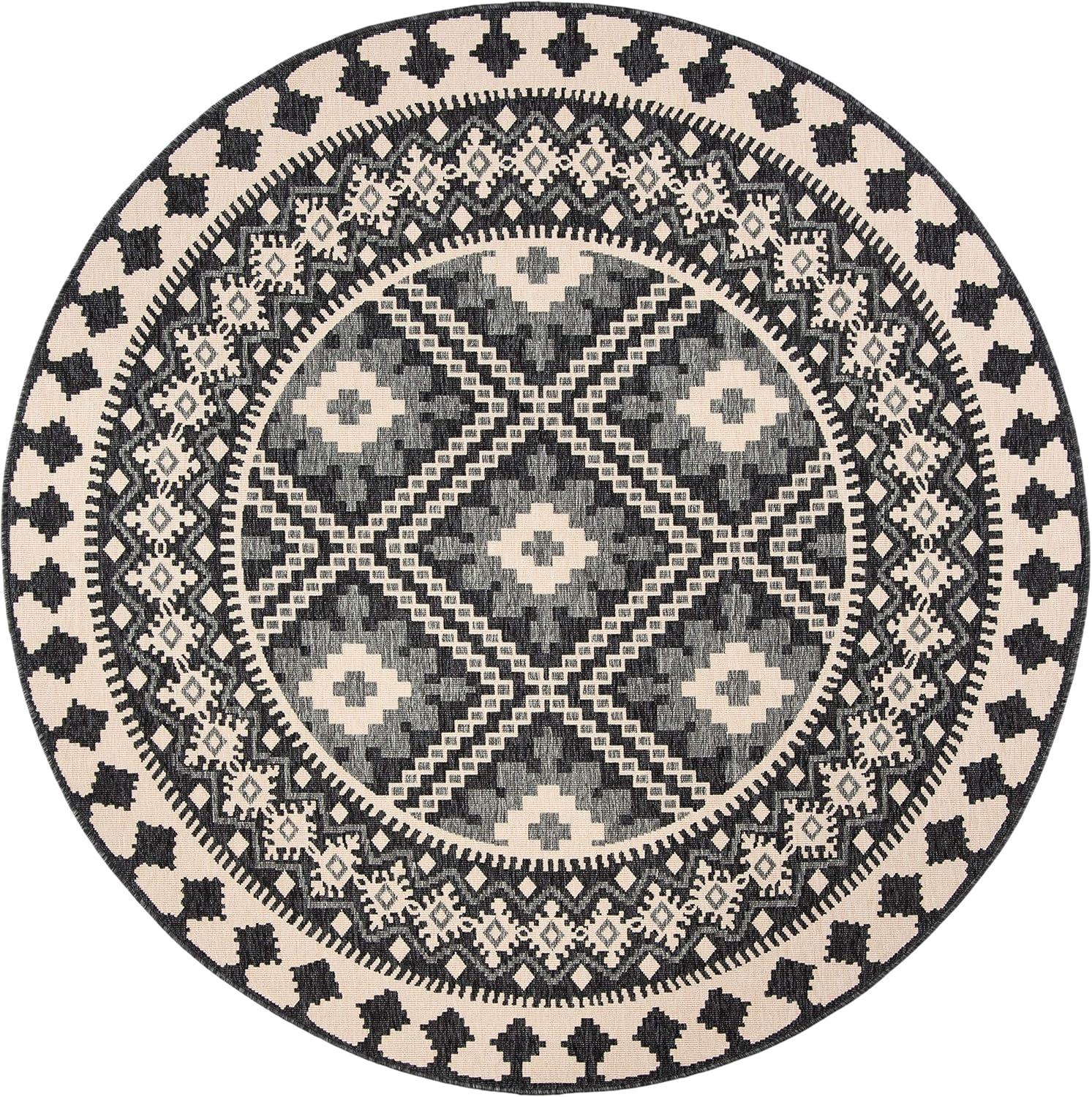 image:imageSAFAVIEH Washable Rug Outdoor Veranda Collection 9 x 12 Ivory amp Charcoal NonShedding amp Easy to Clean Ideal for Patio Backyard Mudroom VER0993435IvoryGrey