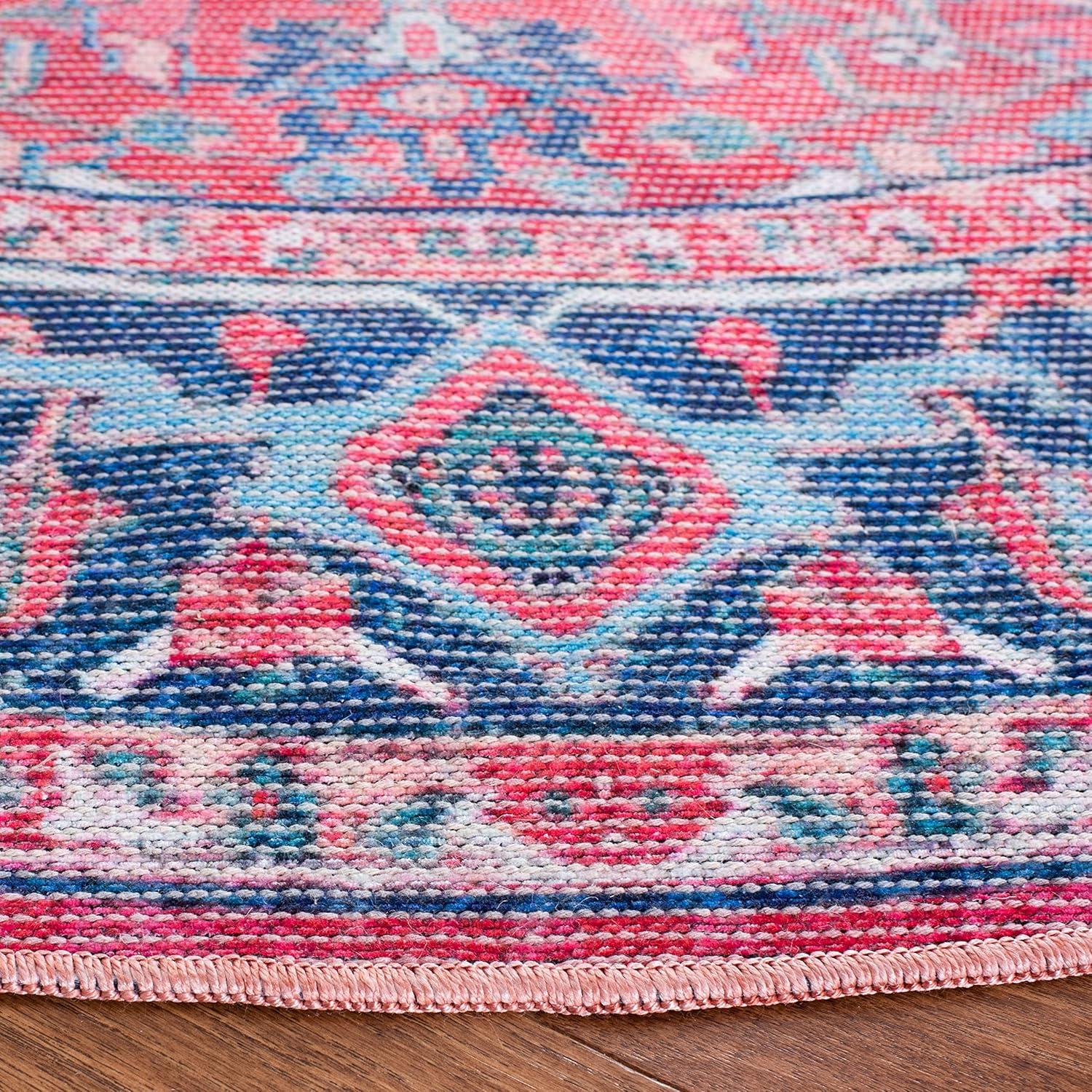 image:imageSAFAVIEH Washable Rug Serapi Collection 8 x 10 Navy amp Red Slip Resistant amp Easy to Clean Ideal for Living Room Bedroom Dining Space SEP518MNavyRed