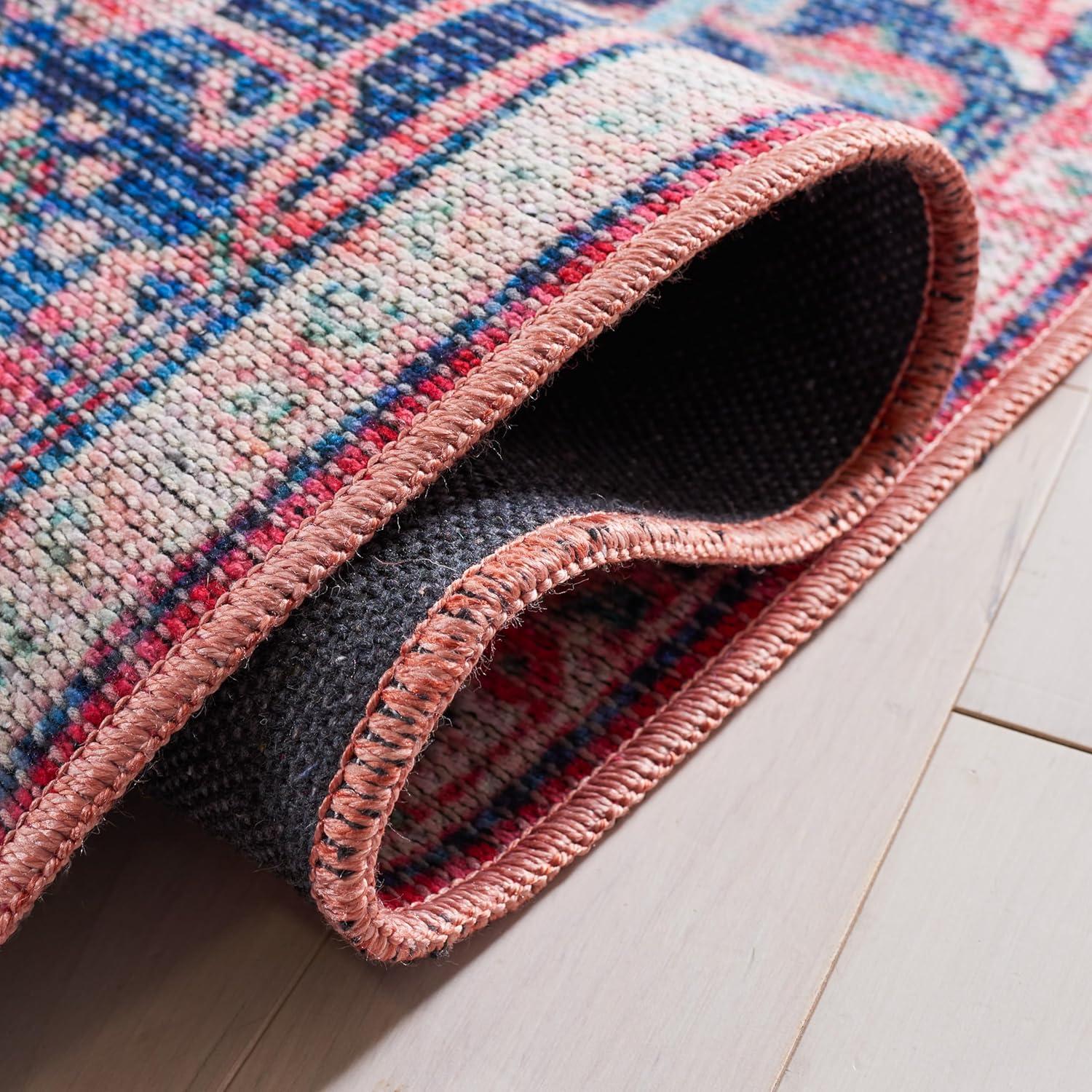image:imageSAFAVIEH Washable Rug Serapi Collection 8 x 10 Navy amp Red Slip Resistant amp Easy to Clean Ideal for Living Room Bedroom Dining Space SEP518MNavyRed