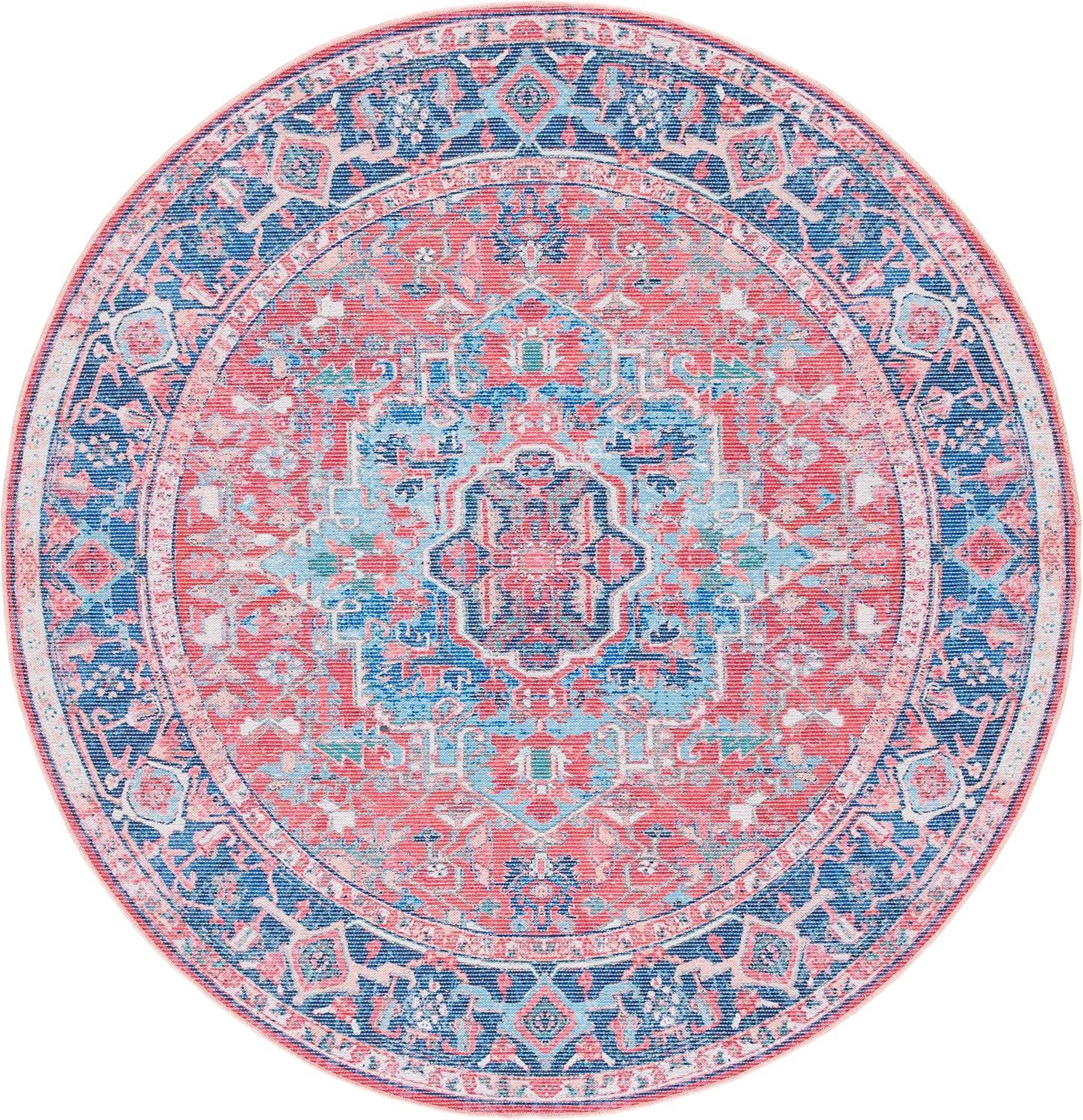 image:imageSAFAVIEH Washable Rug Serapi Collection 8 x 10 Navy amp Red Slip Resistant amp Easy to Clean Ideal for Living Room Bedroom Dining Space SEP518MNavyRed