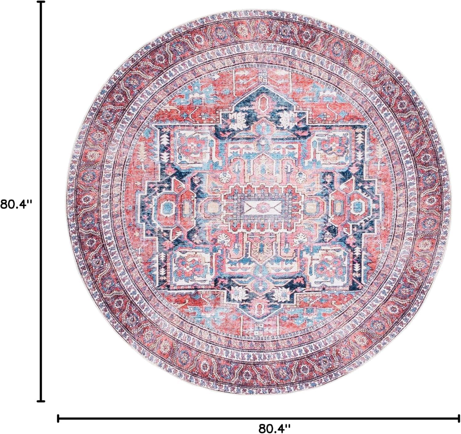 image:imageSAFAVIEH Washable Rug Serapi Collection 8 x 10 Red amp Navy Slip Resistant amp Easy to Clean Ideal for Living Room Bedroom Dining Space SEP389QRedNavy