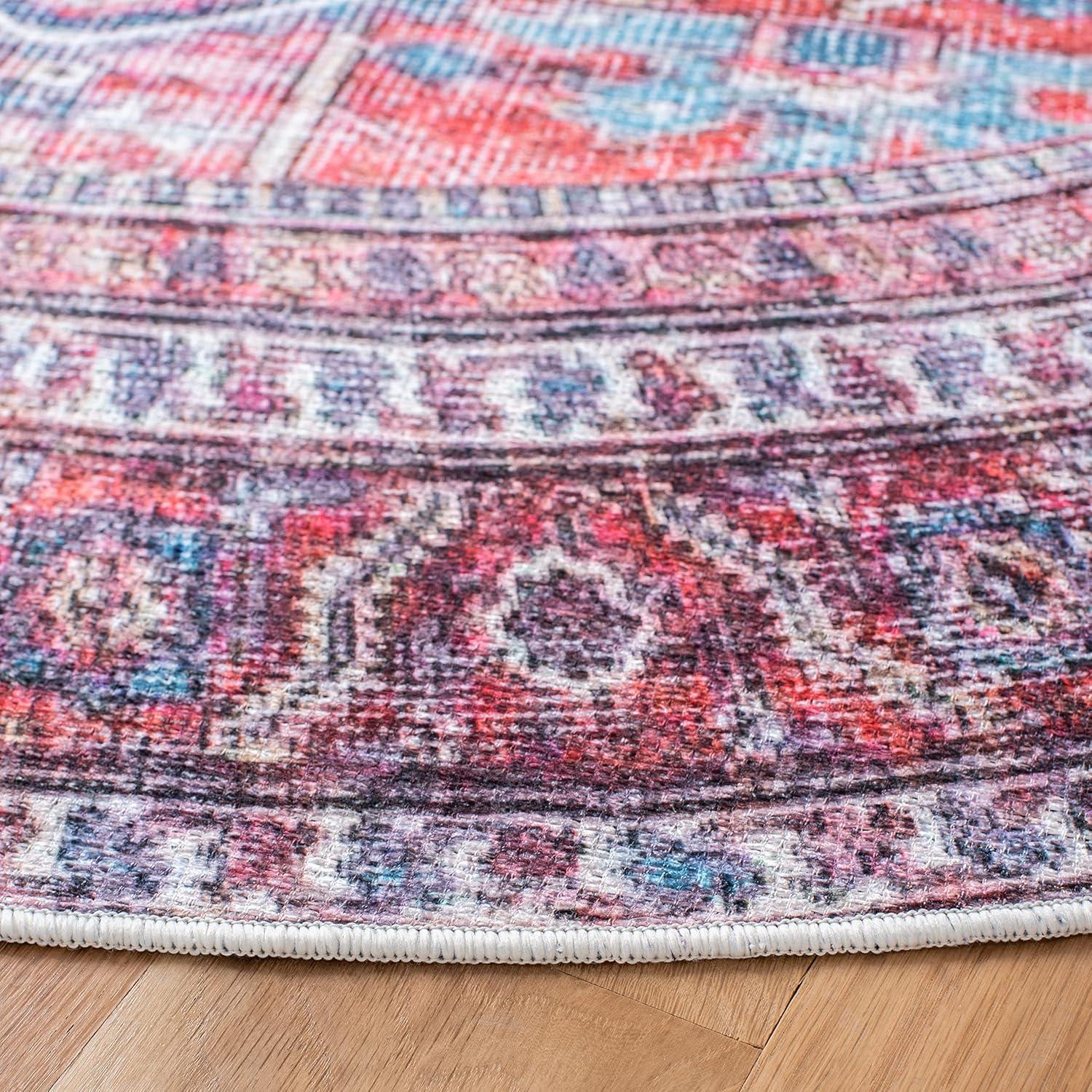 image:imageSAFAVIEH Washable Rug Serapi Collection 8 x 10 Red amp Navy Slip Resistant amp Easy to Clean Ideal for Living Room Bedroom Dining Space SEP389QRedNavy