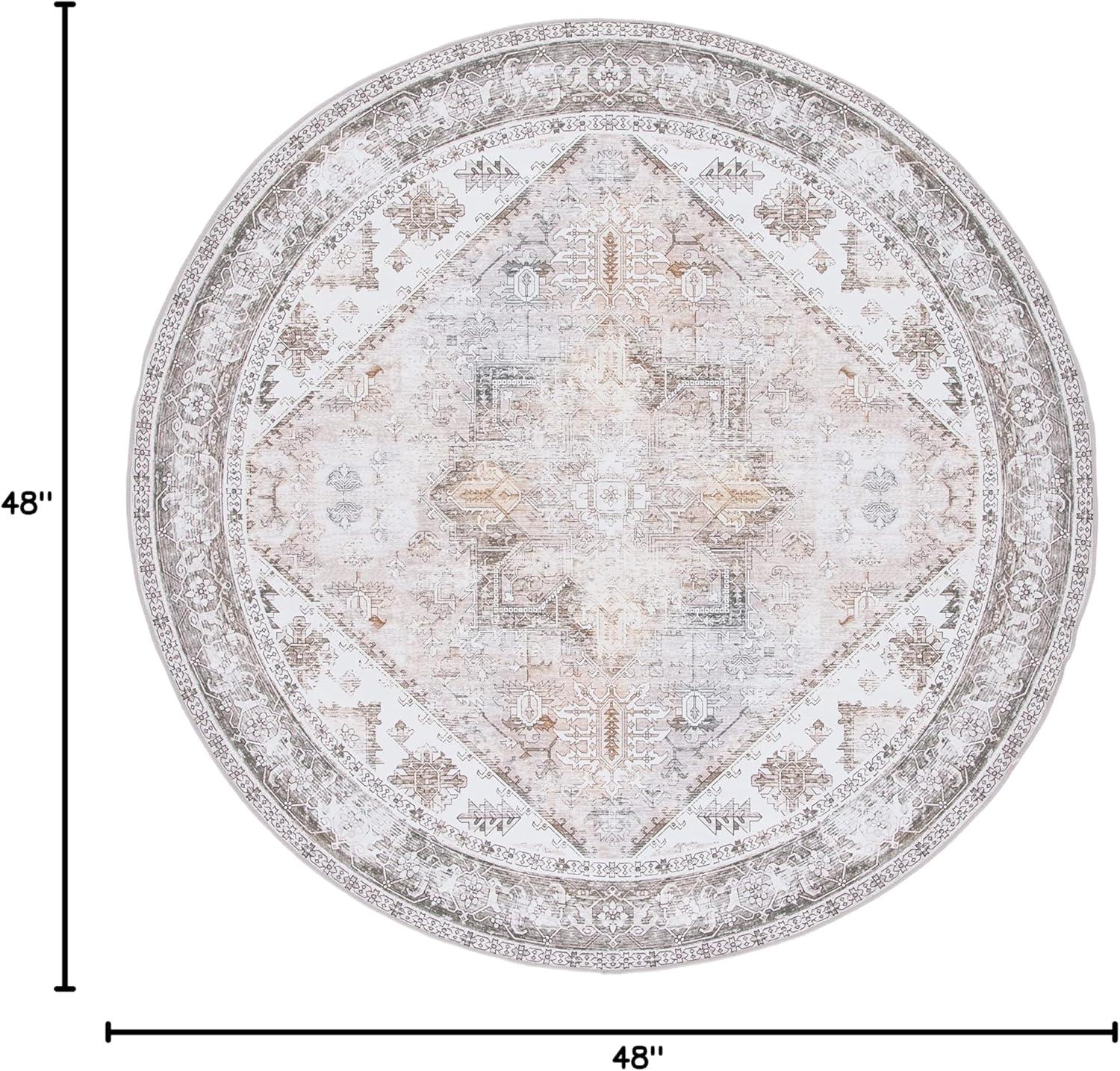 image:imageSAFAVIEH Washable Rug Tucson Collection 6 x 9 Dark Sage amp Ivory Slip Resistant amp Easy to Clean Ideal for Living Room Bedroom Dining Space TSN102FBeigeGrey