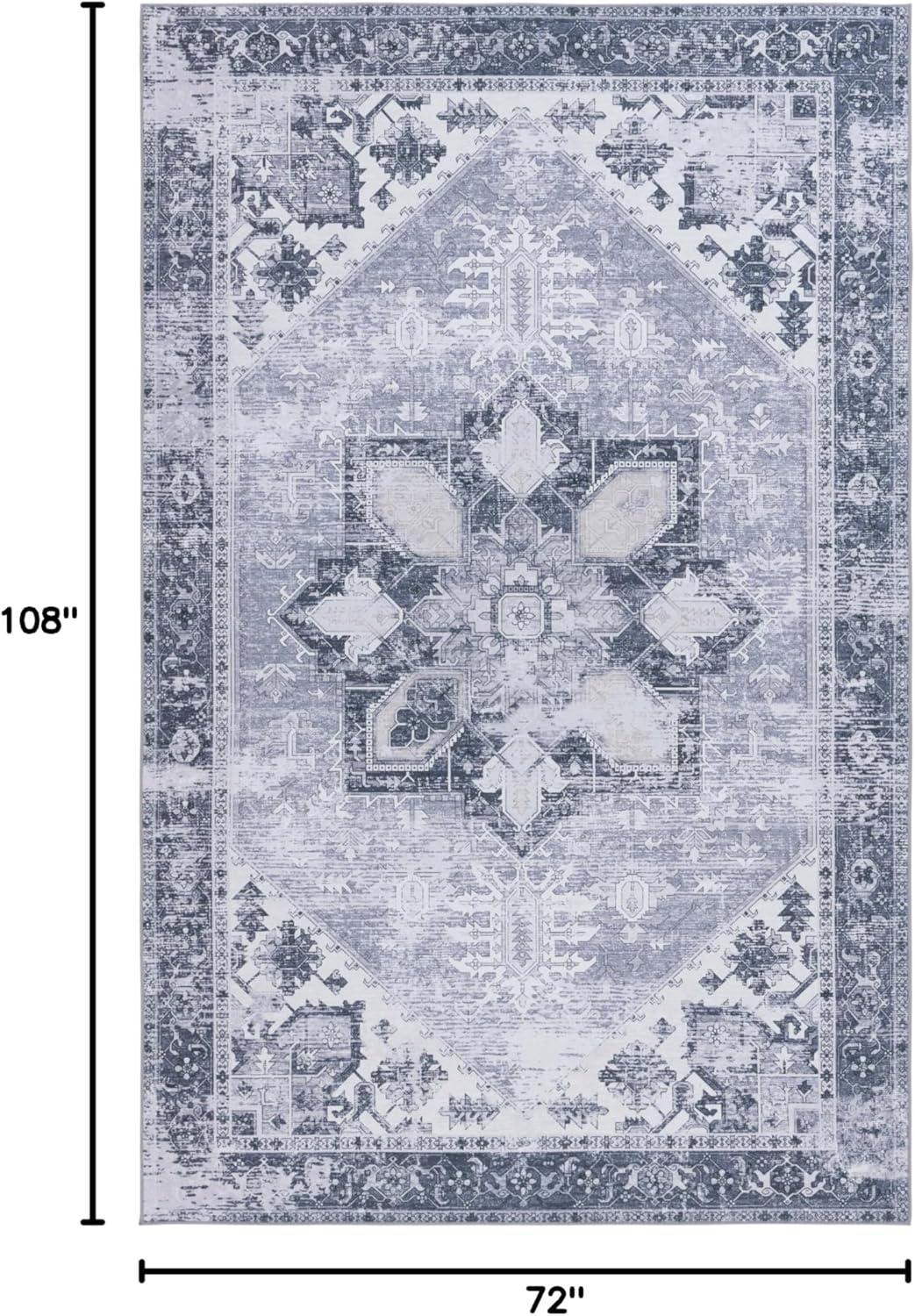 image:imageSAFAVIEH Washable Rug Tucson Collection 6 x 9 Dark Sage amp Ivory Slip Resistant amp Easy to Clean Ideal for Living Room Bedroom Dining Space TSN102FGrey