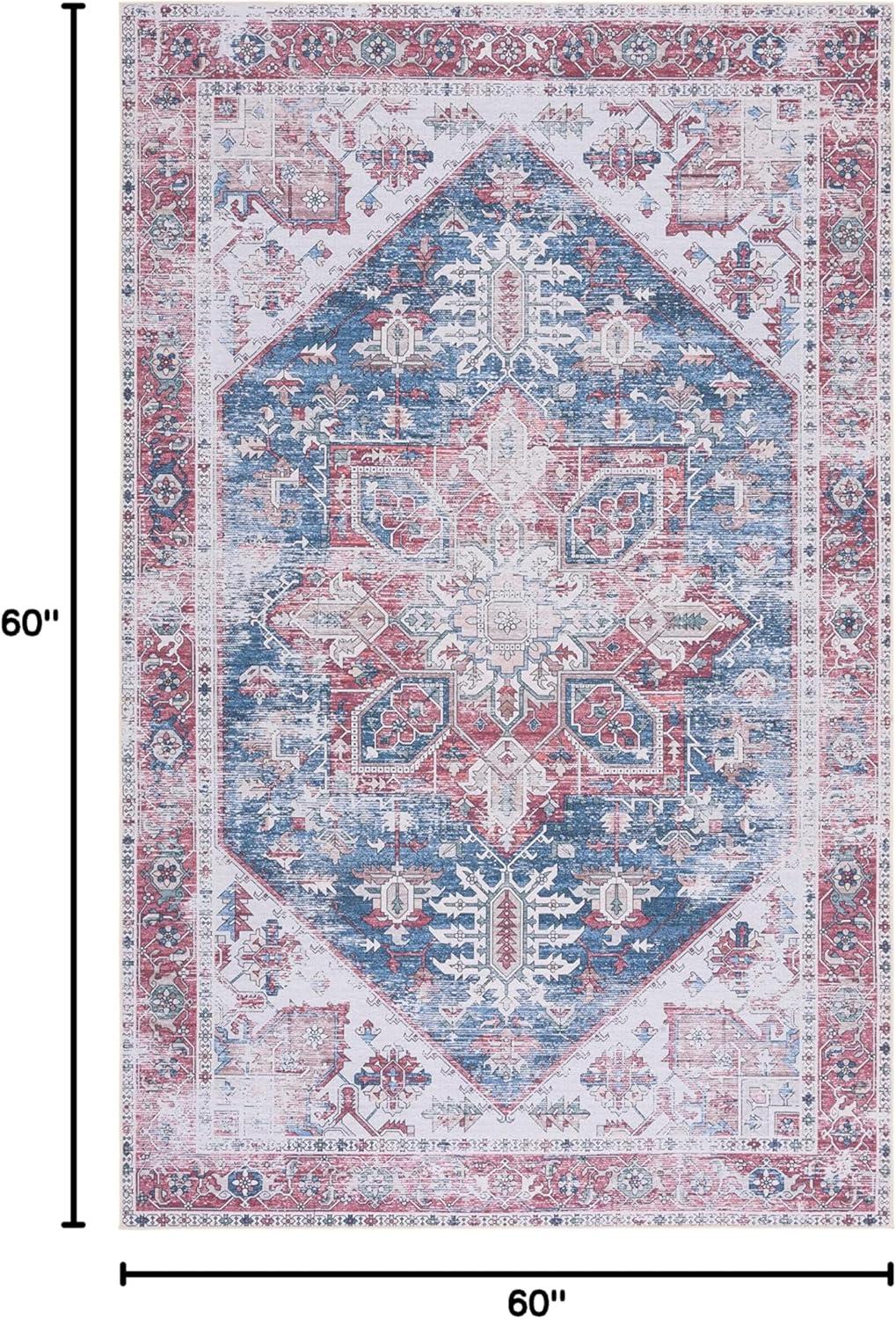 image:imageSAFAVIEH Washable Rug Tucson Collection 6 x 9 Dark Sage amp Ivory Slip Resistant amp Easy to Clean Ideal for Living Room Bedroom Dining Space TSN102FNavyRed