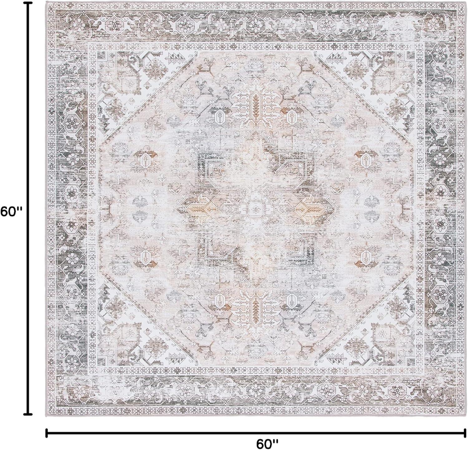 image:imageSAFAVIEH Washable Rug Tucson Collection 6 x 9 Dark Sage amp Ivory Slip Resistant amp Easy to Clean Ideal for Living Room Bedroom Dining Space TSN102FBeigeGrey