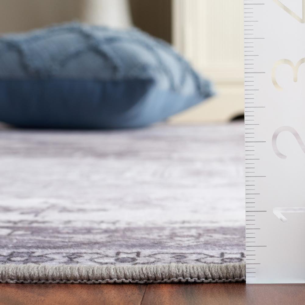 image:imageSAFAVIEH Washable Rug Tucson Collection 6 x 9 Dark Sage amp Ivory Slip Resistant amp Easy to Clean Ideal for Living Room Bedroom Dining Space TSN102FLight Grey