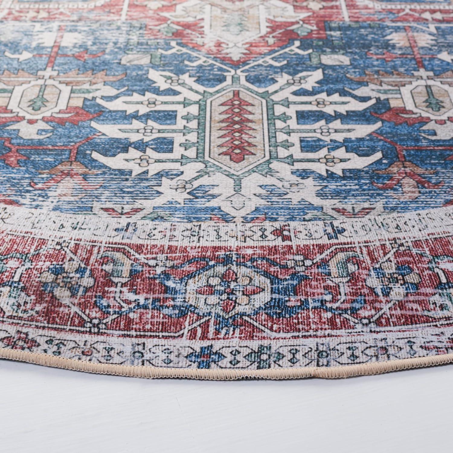 image:imageSAFAVIEH Washable Rug Tucson Collection 6 x 9 Dark Sage amp Ivory Slip Resistant amp Easy to Clean Ideal for Living Room Bedroom Dining Space TSN102FNavyRed