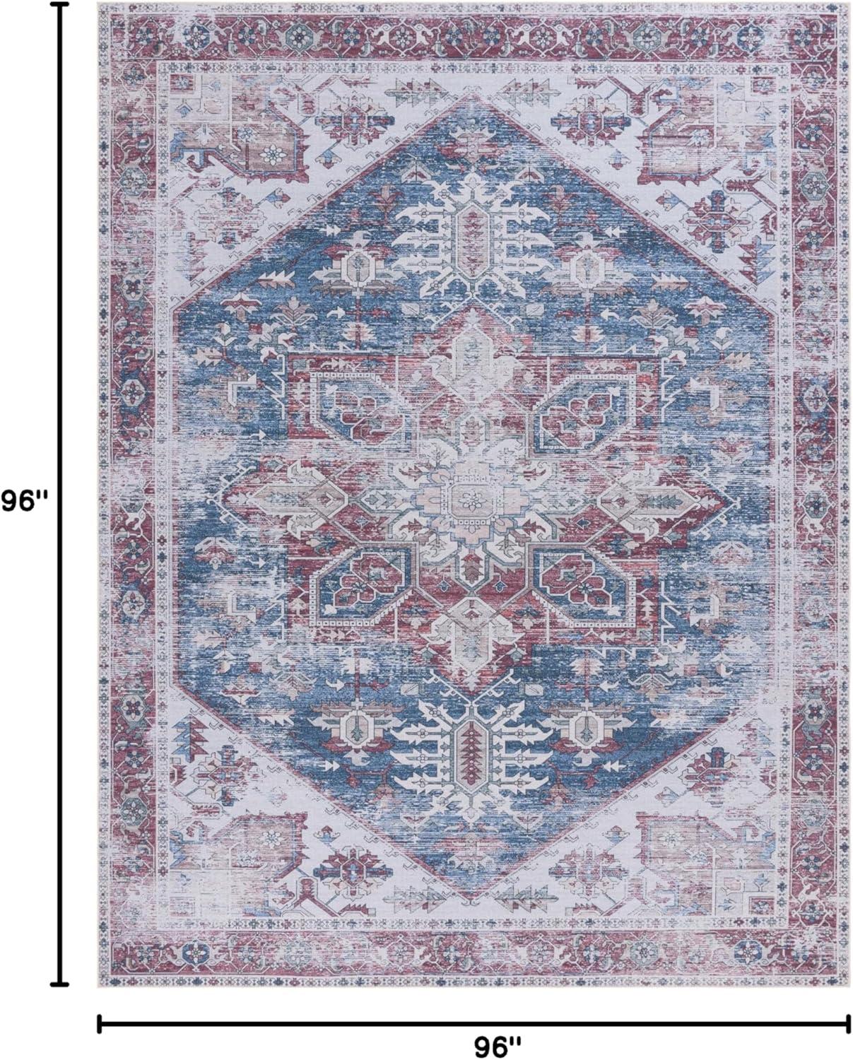 image:imageSAFAVIEH Washable Rug Tucson Collection 6 x 9 Dark Sage amp Ivory Slip Resistant amp Easy to Clean Ideal for Living Room Bedroom Dining Space TSN102FNavyRed