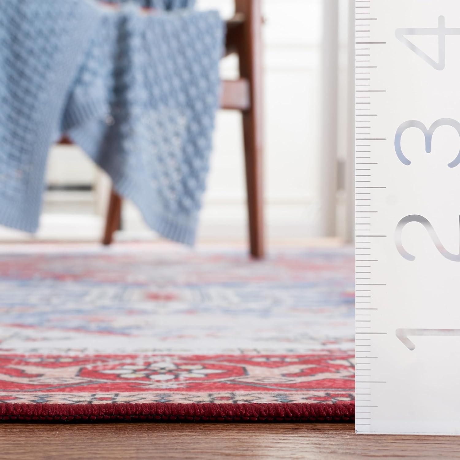 image:imageSAFAVIEH Washable Rug Tucson Collection 6 x 9 Dark Sage amp Ivory Slip Resistant amp Easy to Clean Ideal for Living Room Bedroom Dining Space TSN102FBlueRed