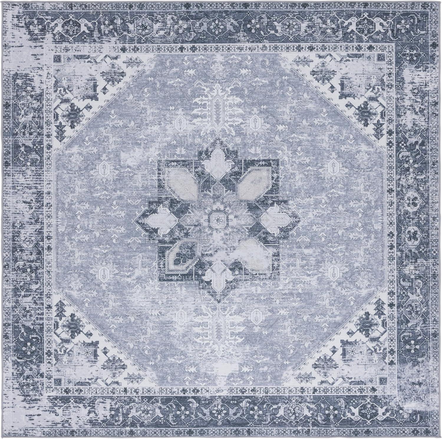 image:imageSAFAVIEH Washable Rug Tucson Collection 6 x 9 Dark Sage amp Ivory Slip Resistant amp Easy to Clean Ideal for Living Room Bedroom Dining Space TSN102FGrey