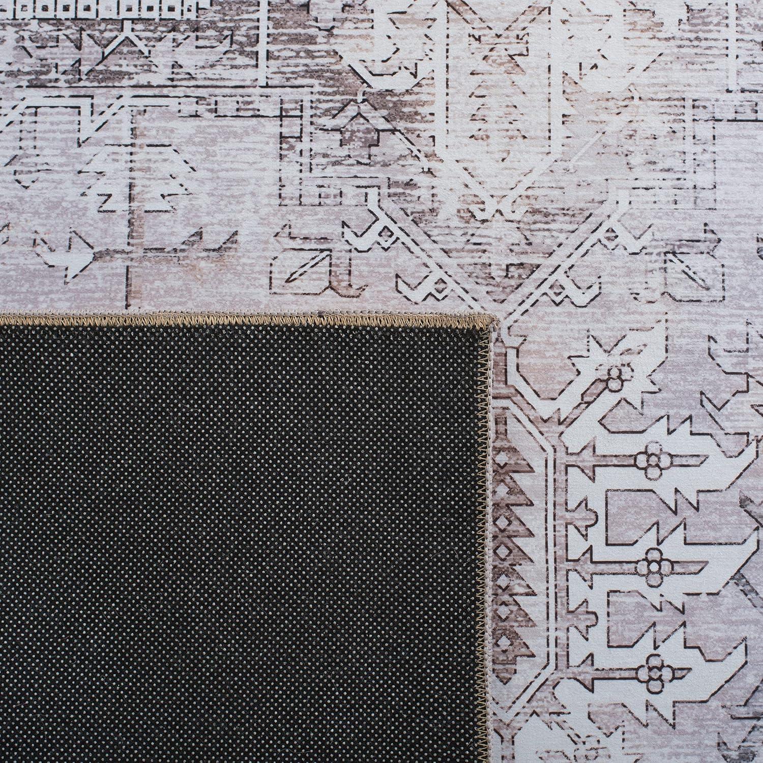 image:imageSAFAVIEH Washable Rug Tucson Collection 6 x 9 Dark Sage amp Ivory Slip Resistant amp Easy to Clean Ideal for Living Room Bedroom Dining Space TSN102FBeigeGrey