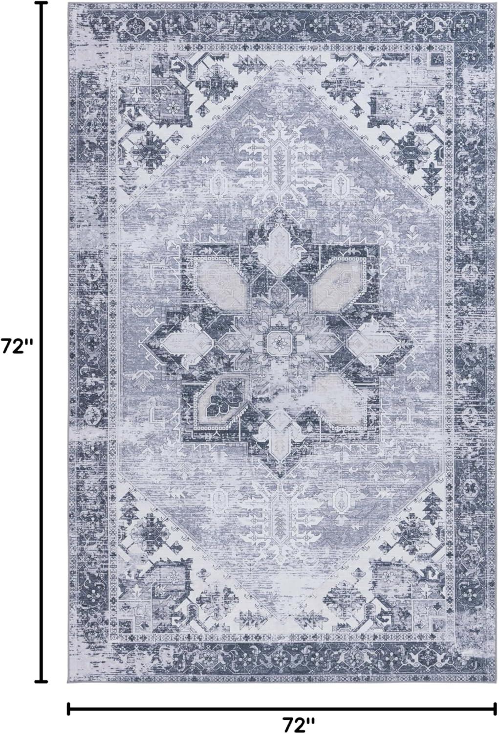 image:imageSAFAVIEH Washable Rug Tucson Collection 6 x 9 Dark Sage amp Ivory Slip Resistant amp Easy to Clean Ideal for Living Room Bedroom Dining Space TSN102FGrey